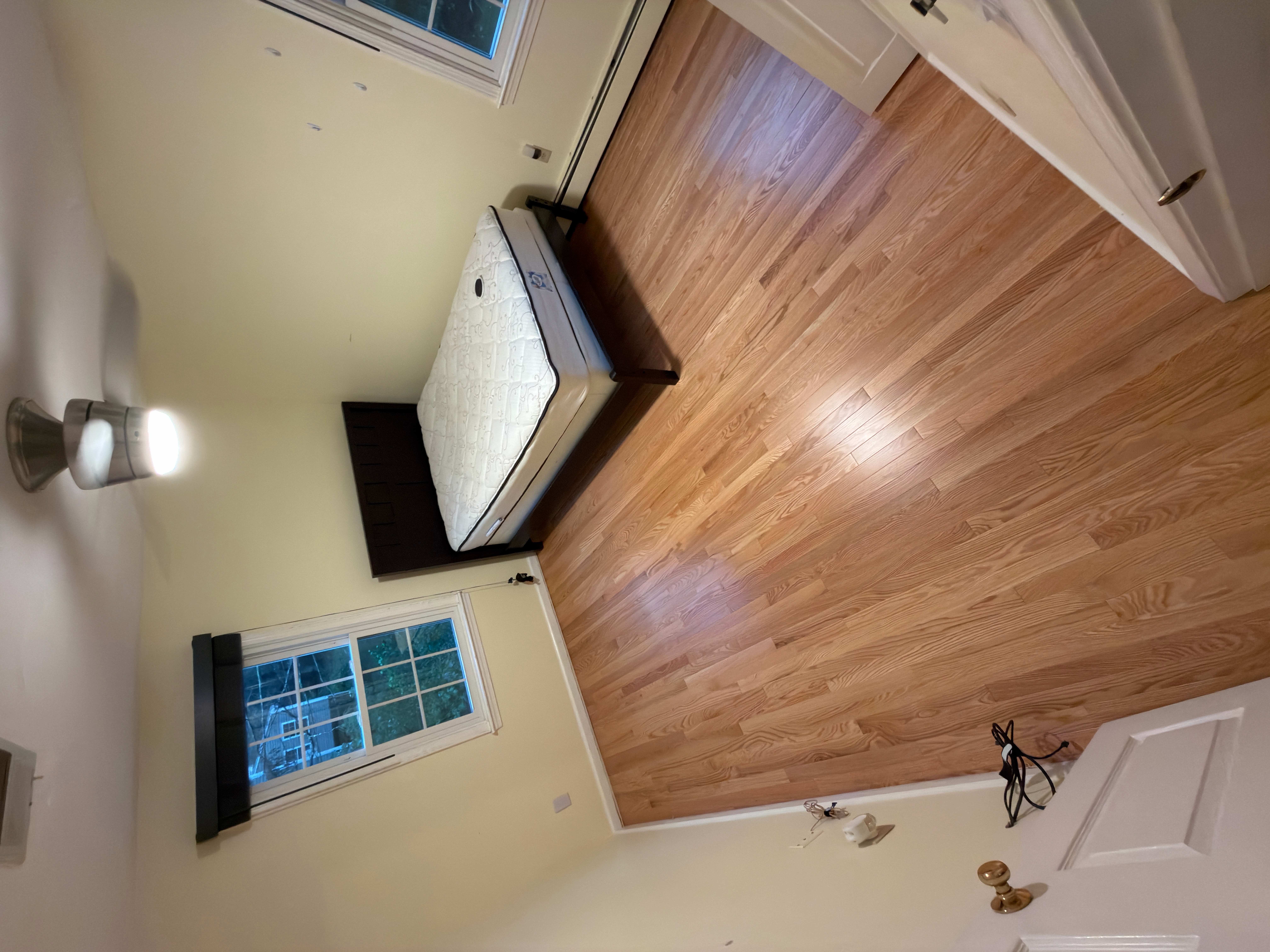 Wrentham MA — smaller bedroom with new prefinished red oak floor complete