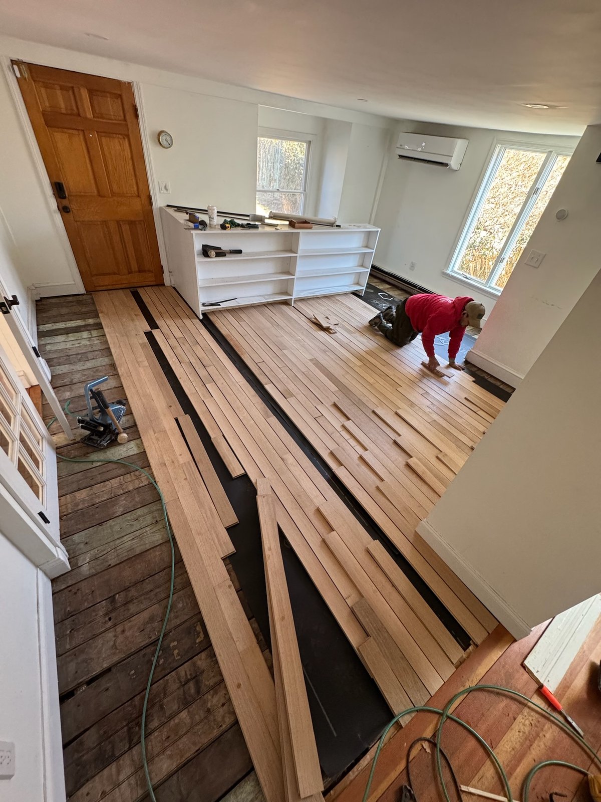 Middletown RI — new 2¼ inch solid white oak installed in the kitchen section