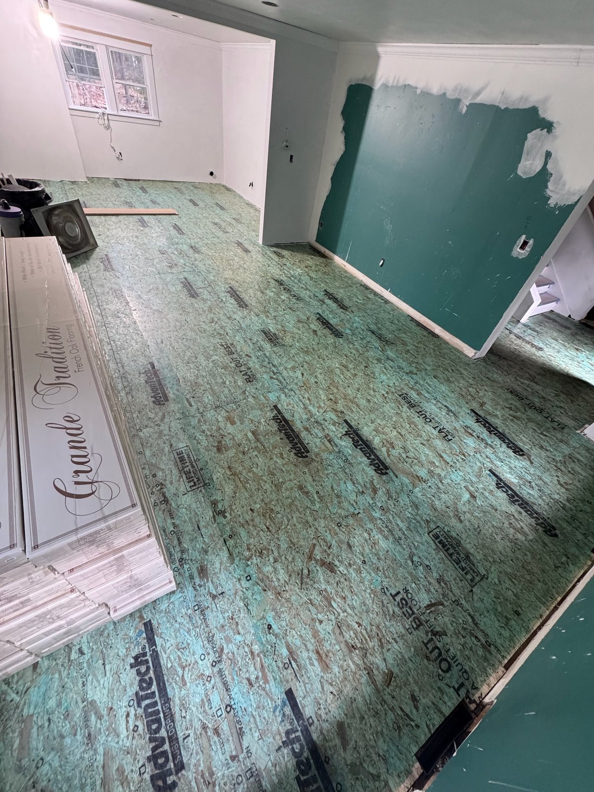 North Kingstown RI — premium wide-plank European white oak engineered flooring staged for installation
