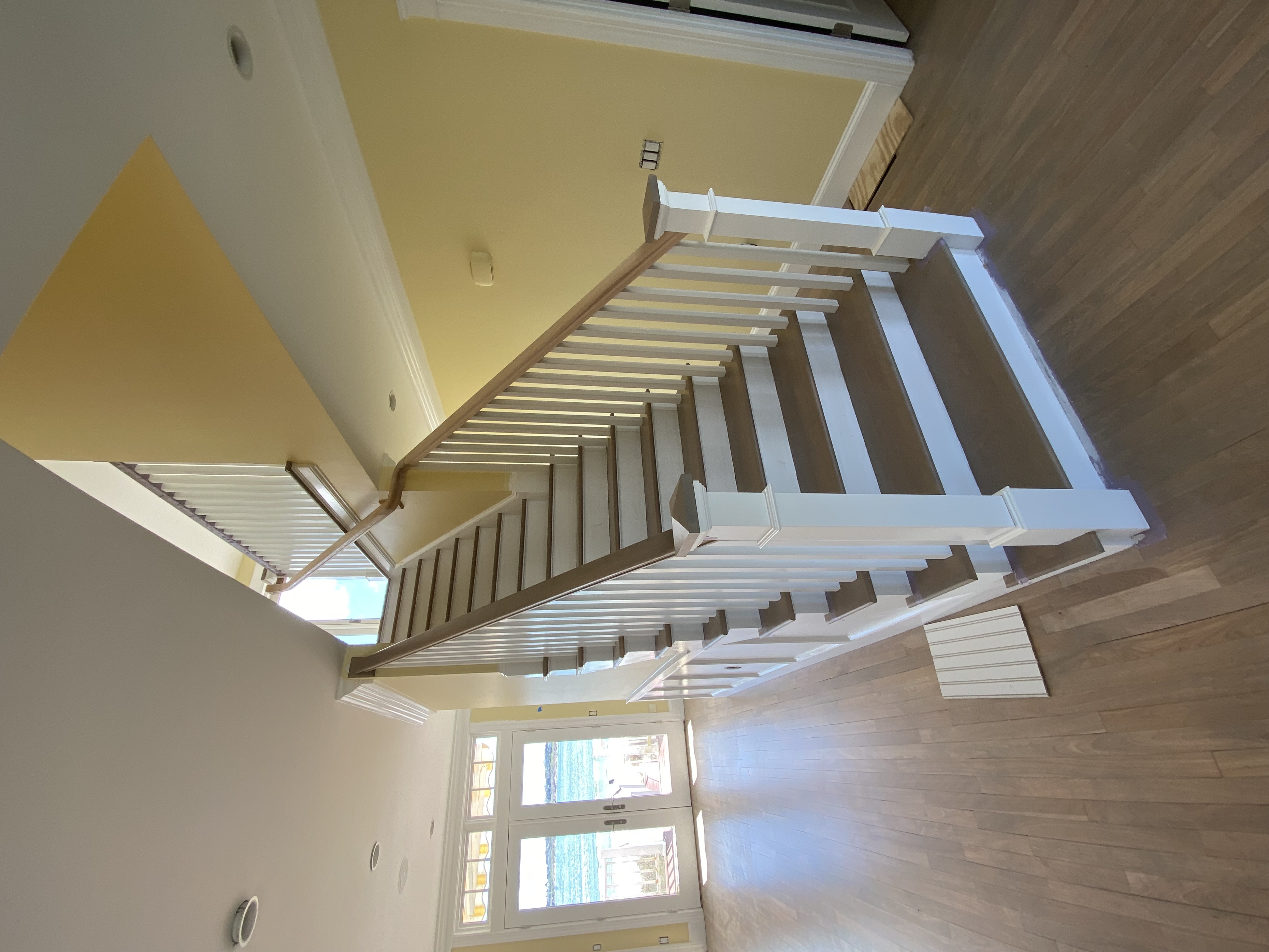 Custom staircase in luxury Rhode Island home