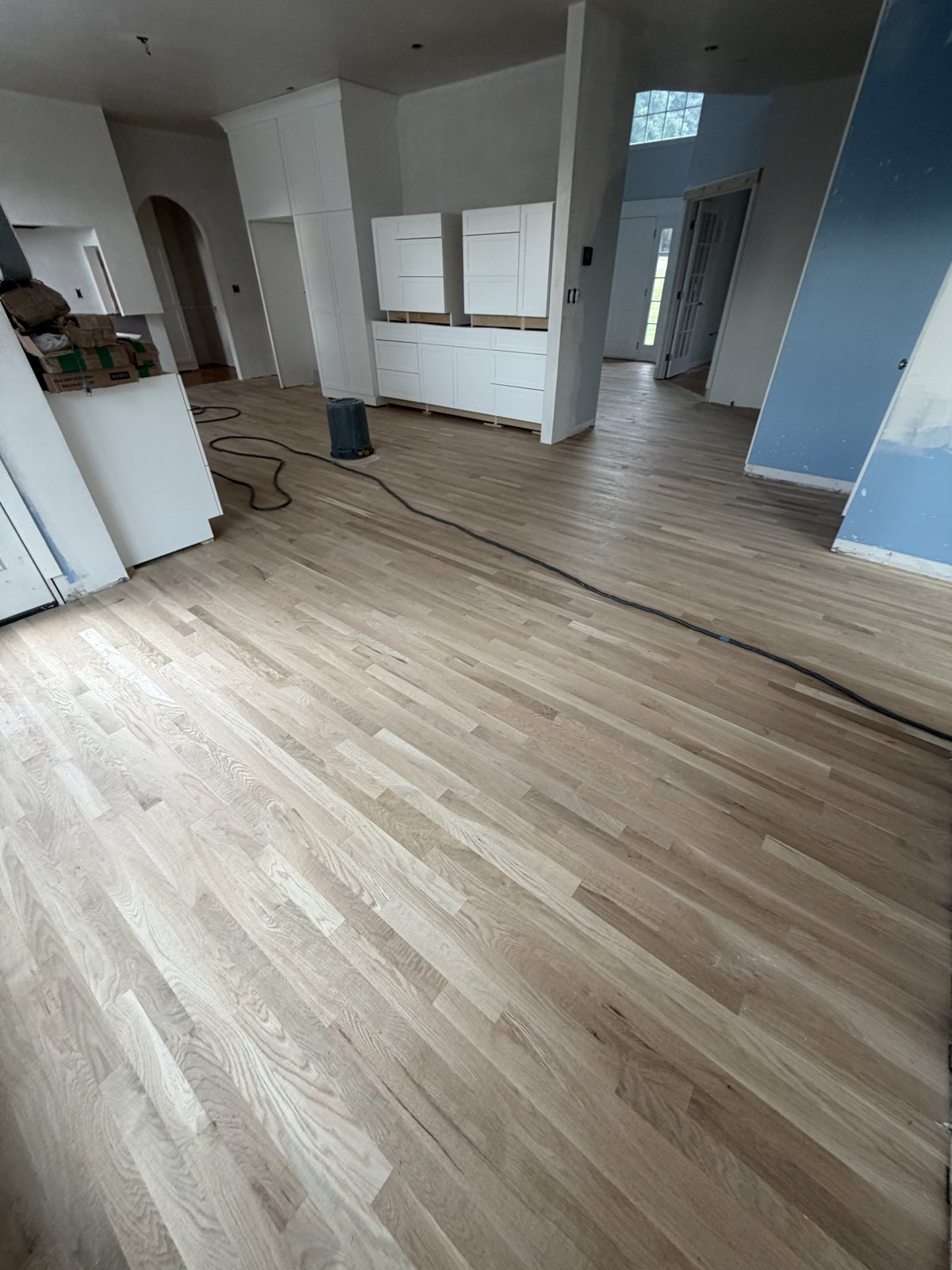 Portsmouth RI — new white oak flooring installed in the restored area
