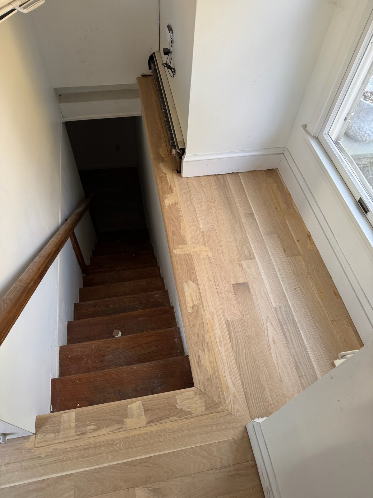 Middletown RI — whole-house sanding stage before refinishing