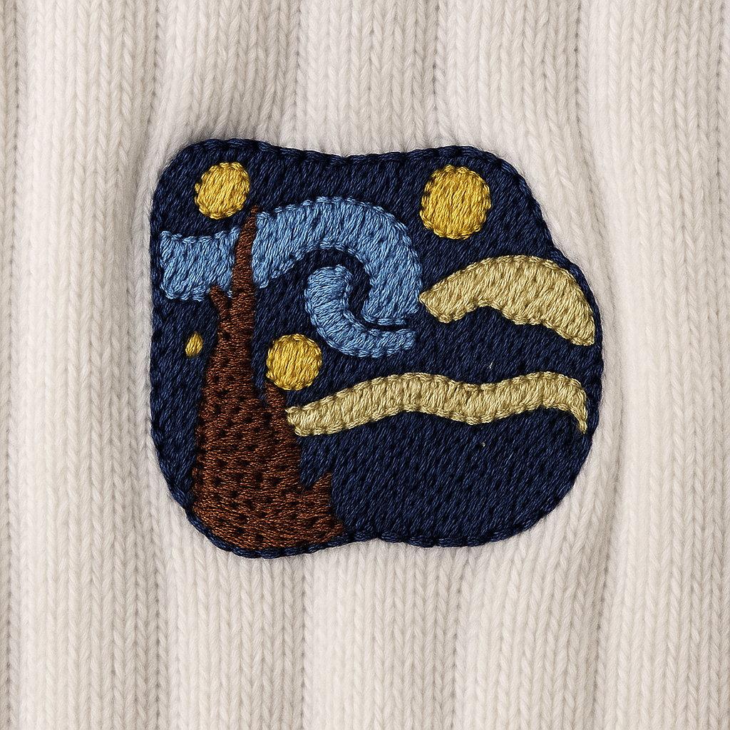 Starry Night Embroidered Socks