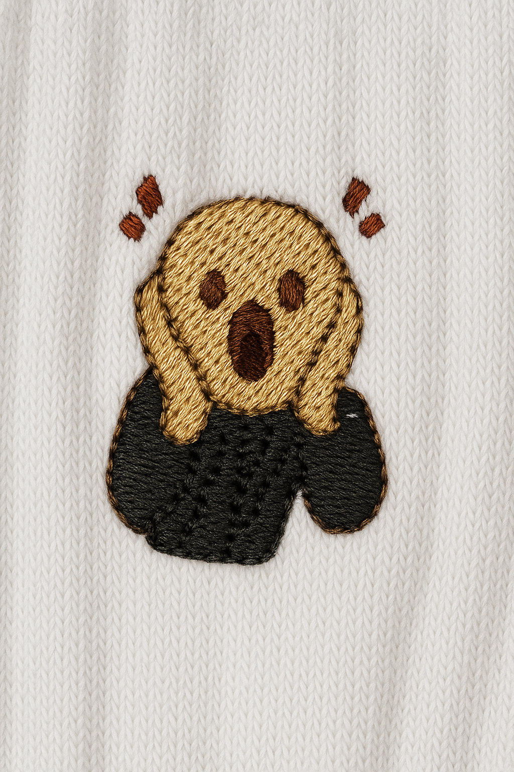 The Scream Embroidered Socks