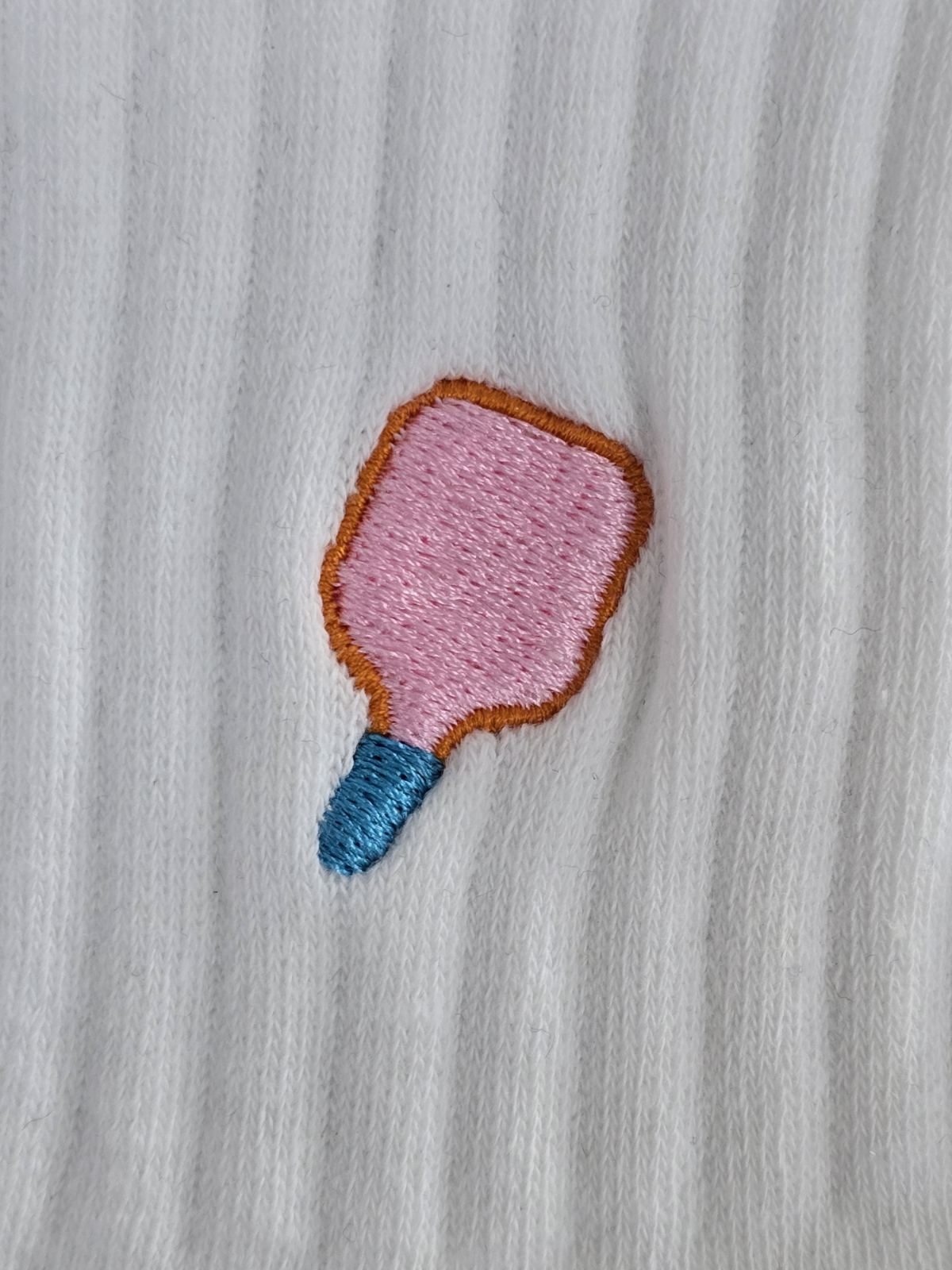 Pink Pickleball Paddle Embroidered Socks