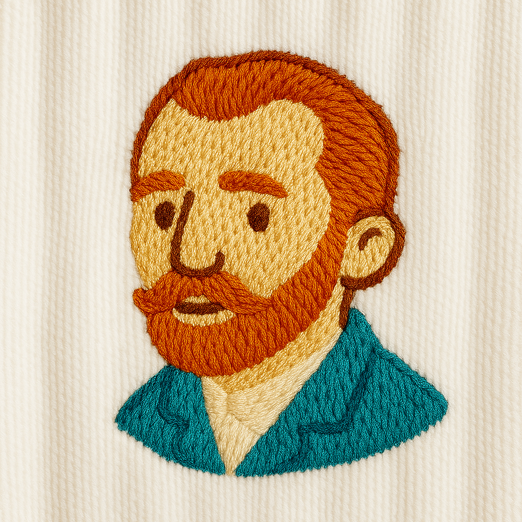 Van Gogh Self Portrait Embroidered Socks