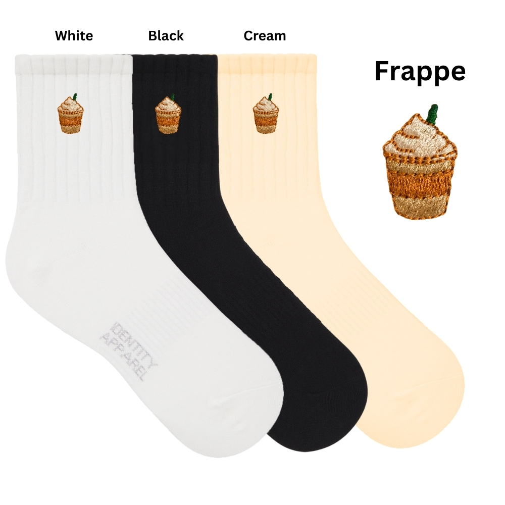 Frappe Embroidered Socks Color Options