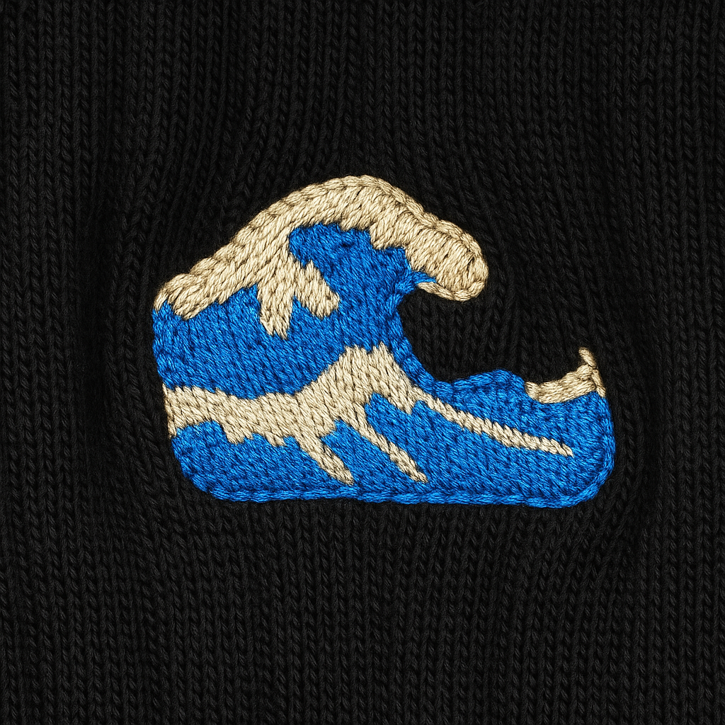 The Great Wave Embroidered Socks