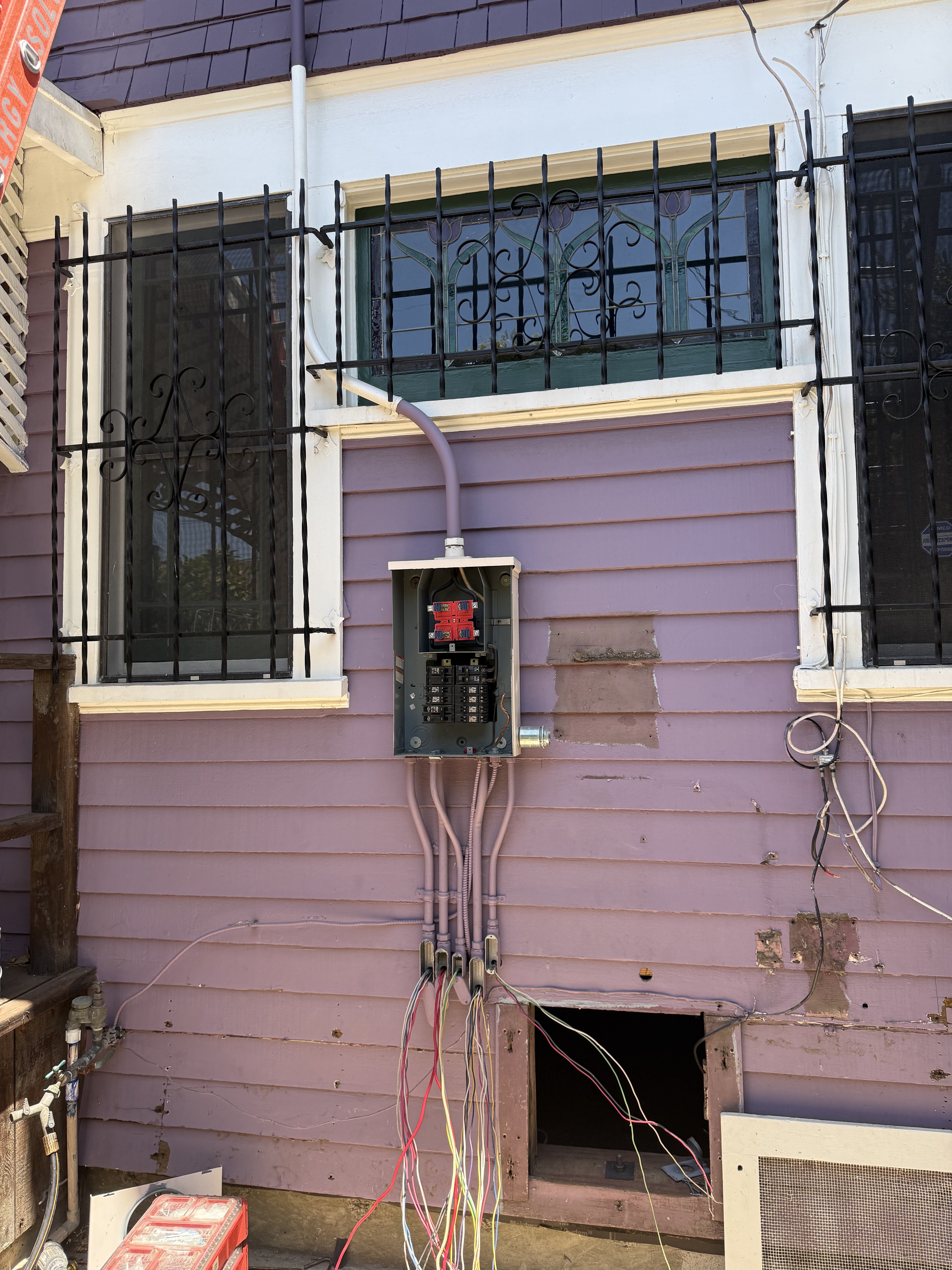 Open electrical panel wiring Los Angeles