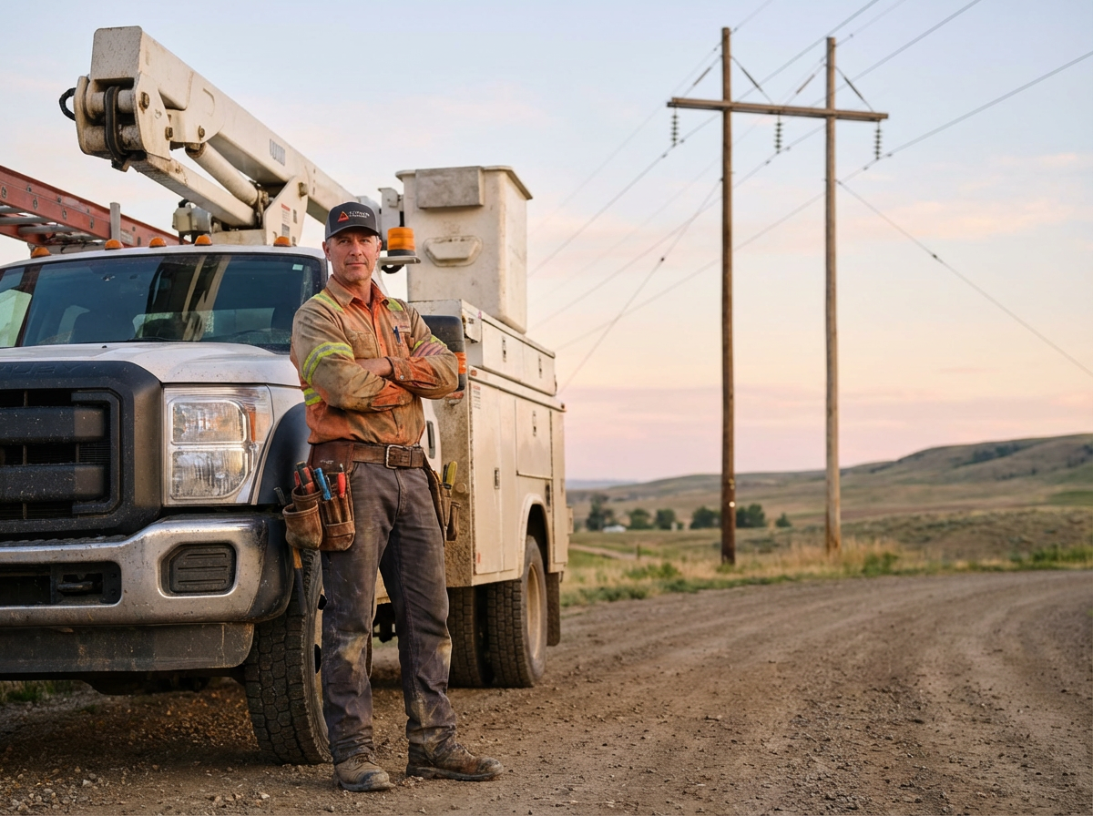 Lineman at dawn