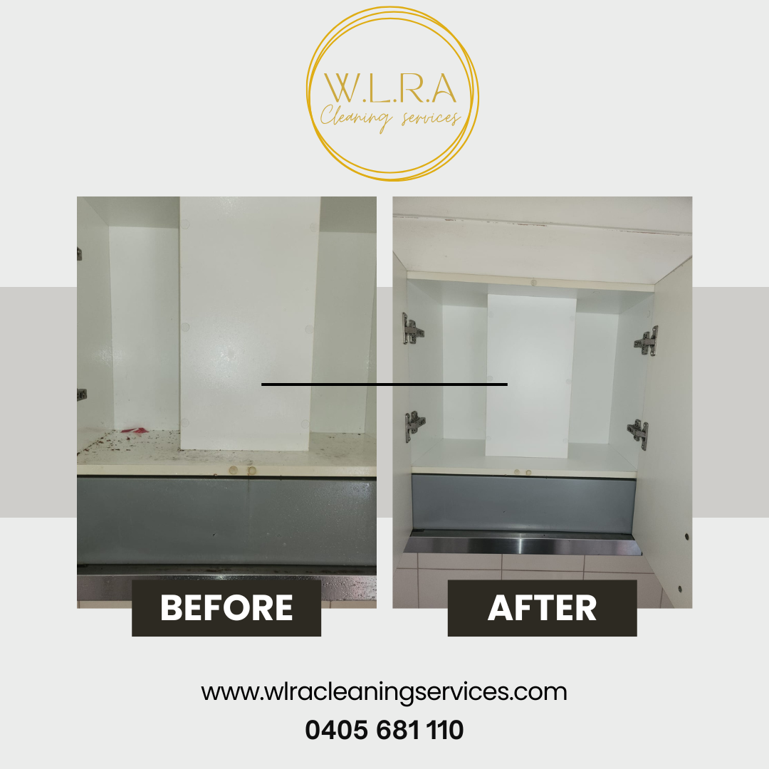Rangehood and cupboard before and after