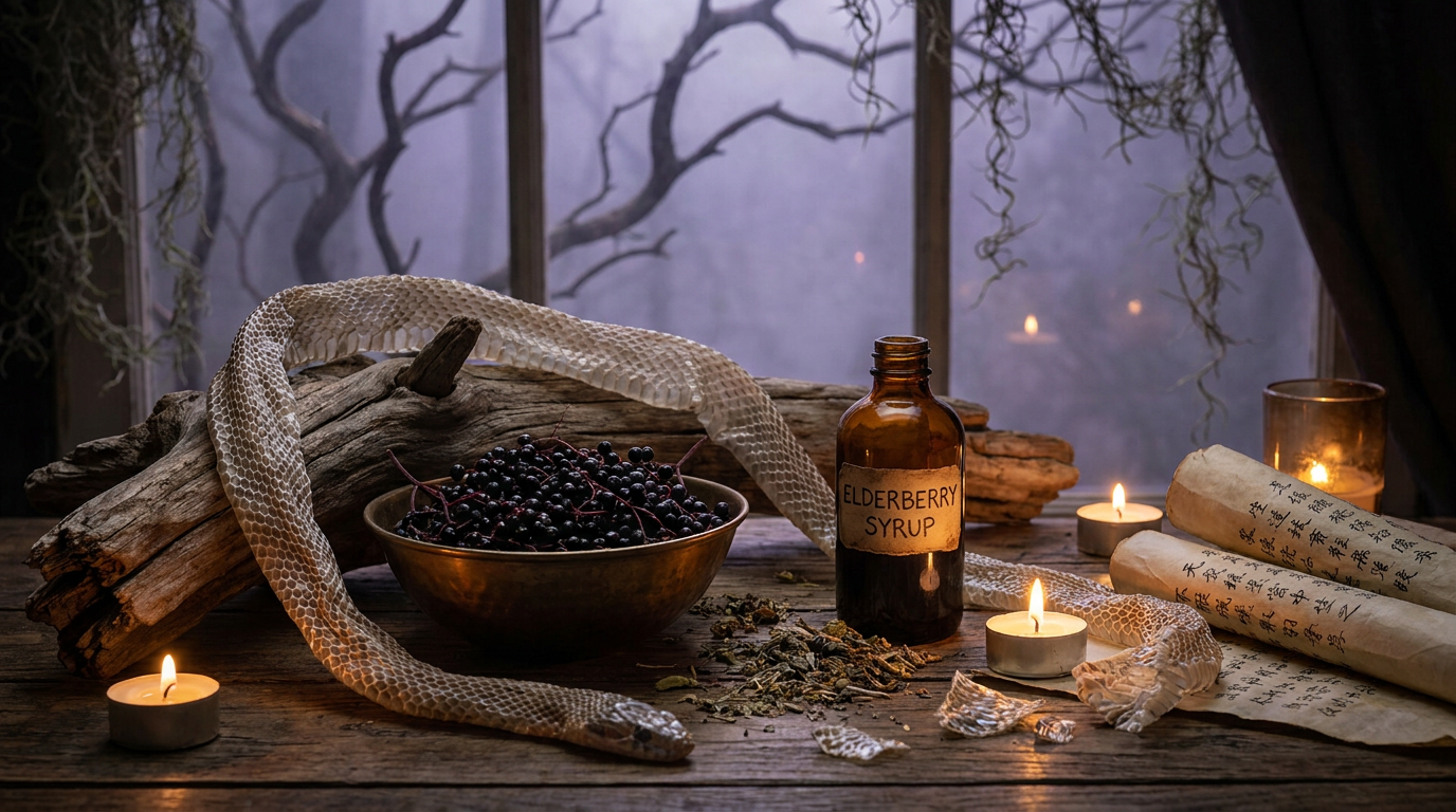 Dragon's Clothes: TCM's Shed Snake Skin Herb and Elderberry for Itchy Skin and Seasonal Immunity — AcuMed Clinic's Halloween Series, Part 5