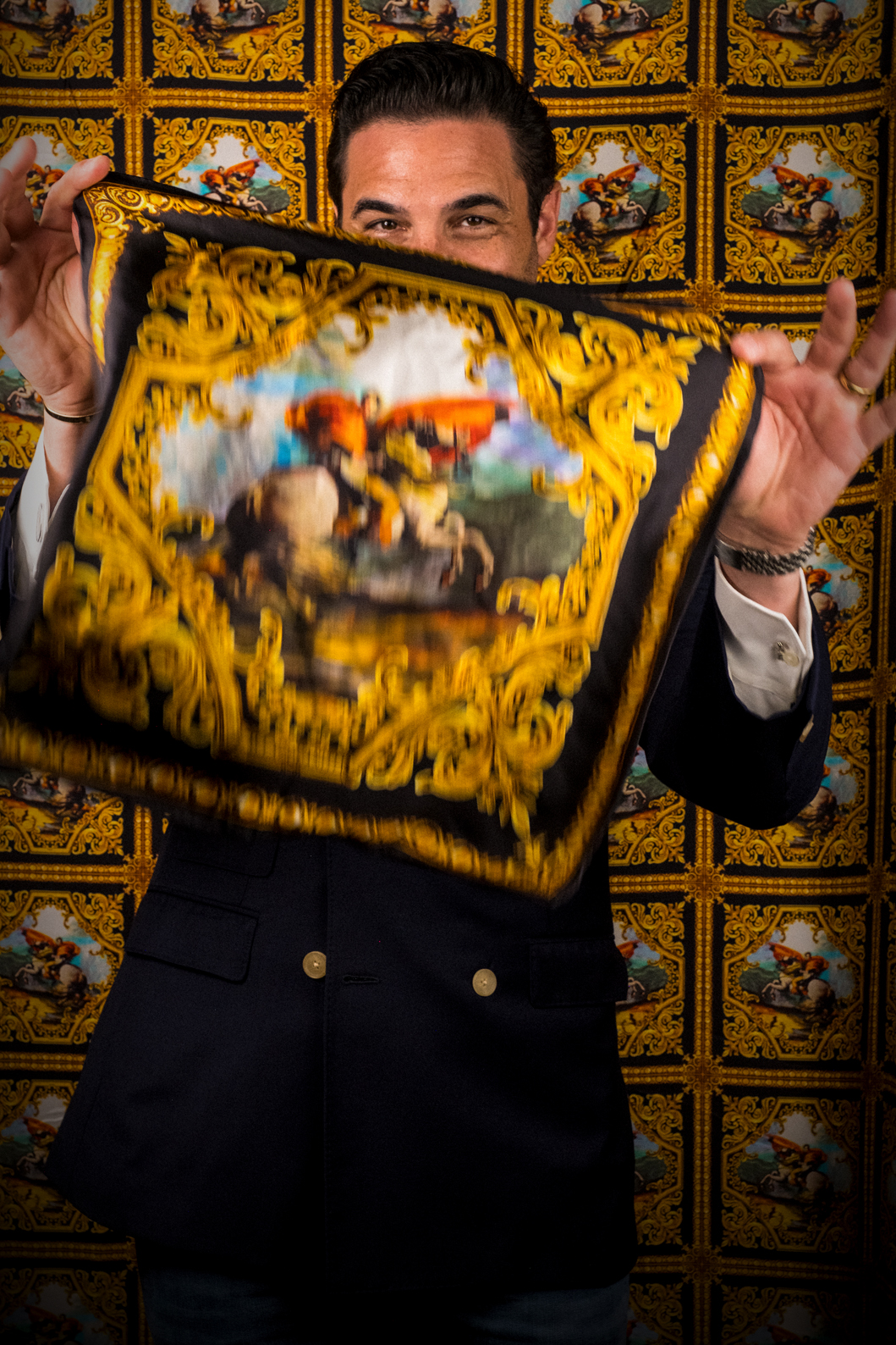 D. Lacquaniti silk pocket square