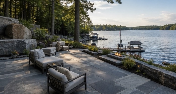 Waterfront Patio — Lake Rosseau
