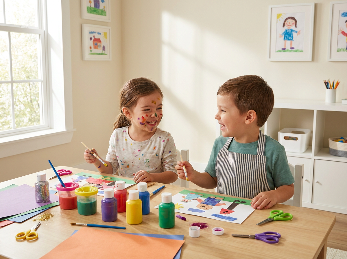 Children doing arts and crafts together — NH Creative Kids Club