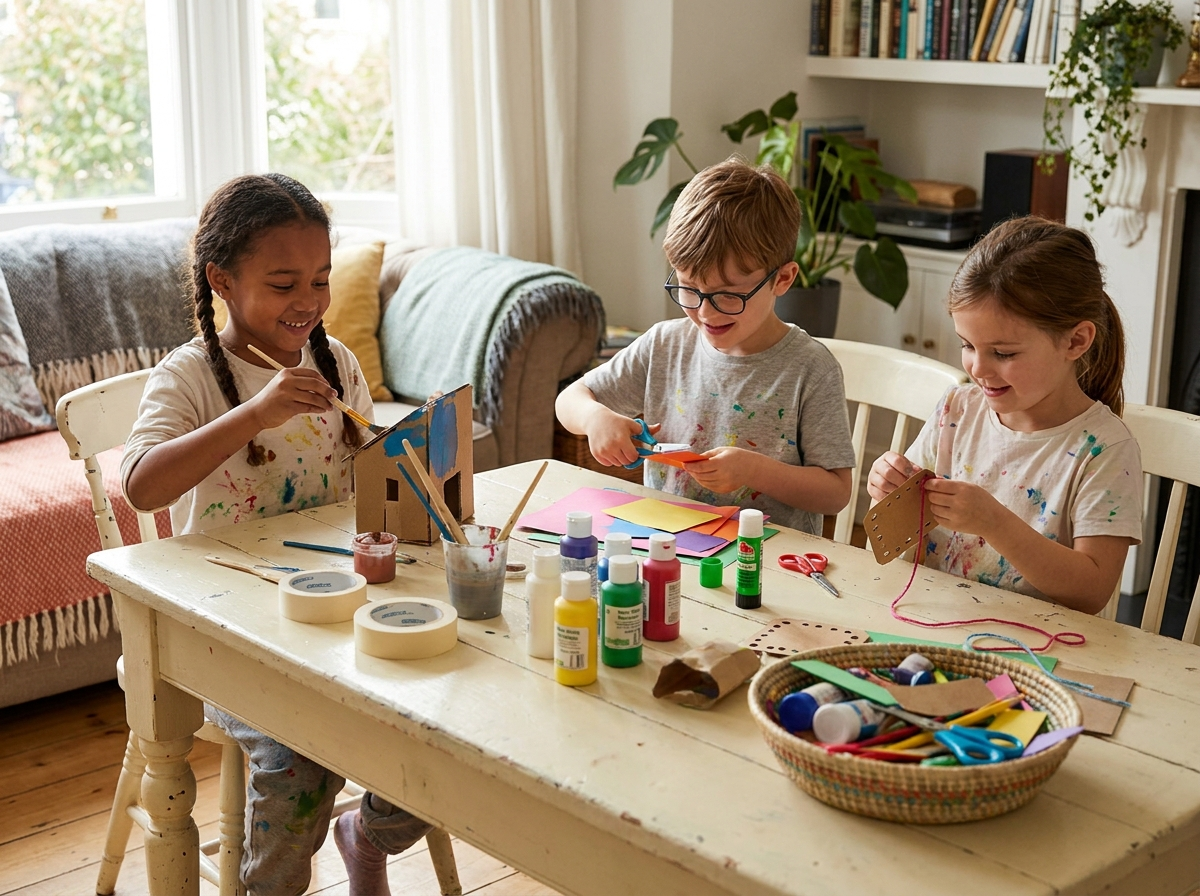 Children doing STEAM craft activities at NH Creative Kids Club — Texas Gulf Coast