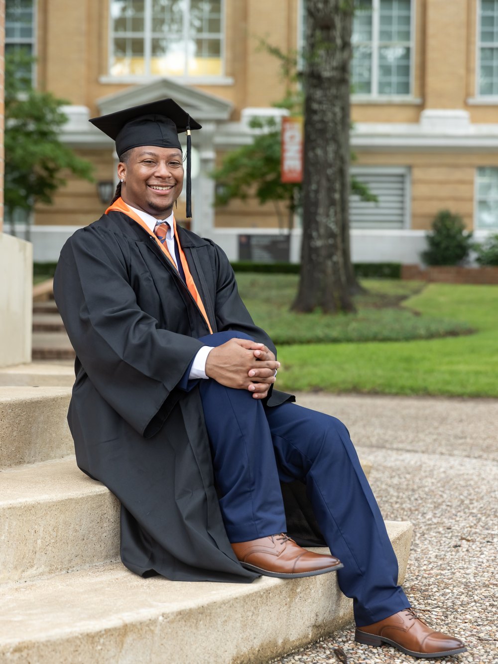 Graduation portrait on the steps