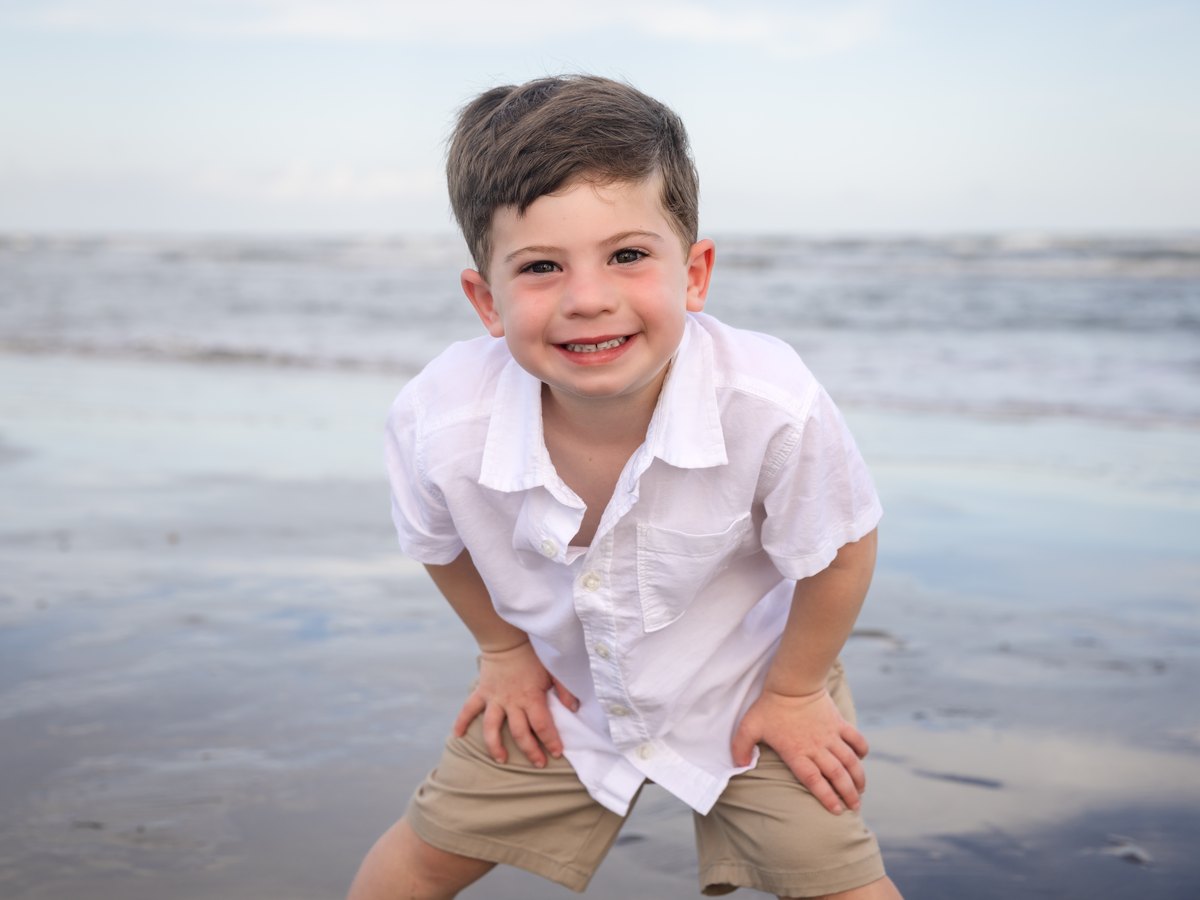 A child having fun on the beach