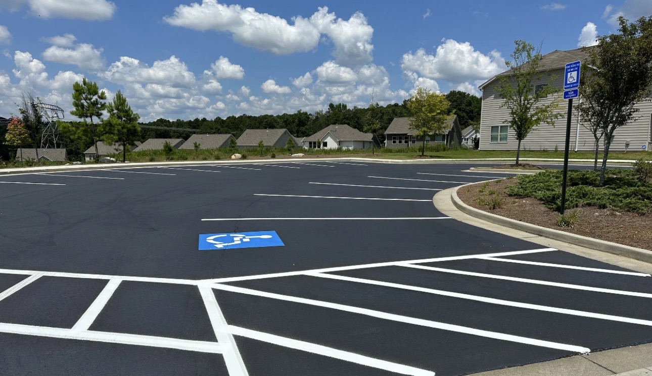 Professional parking lot line painting