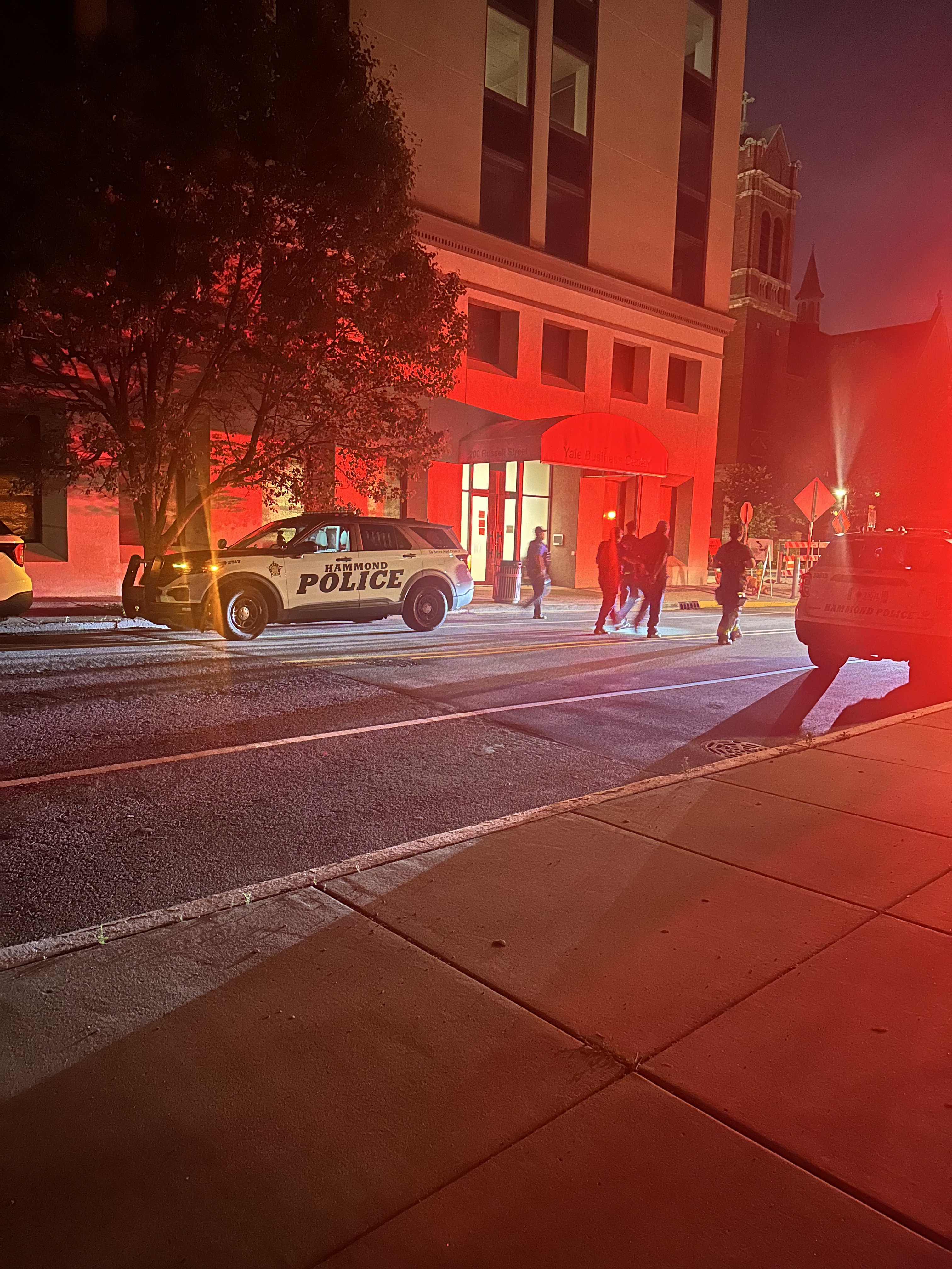 Scene at 200 Russell Street following the overnight break-in