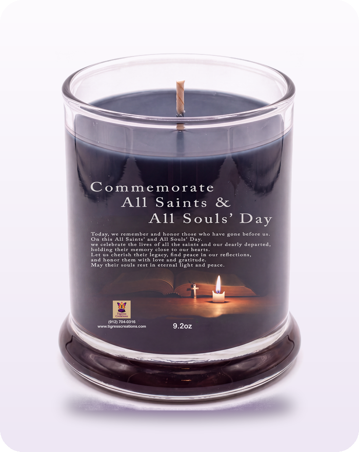 All Saints & All Souls' Day candle, 9.2 oz hand-poured soy wax