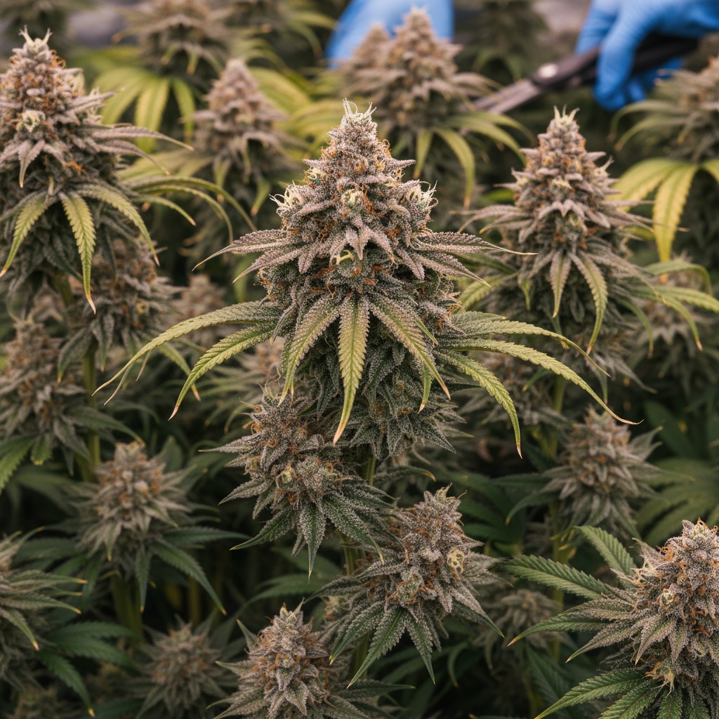 Cannabis harvest close-up