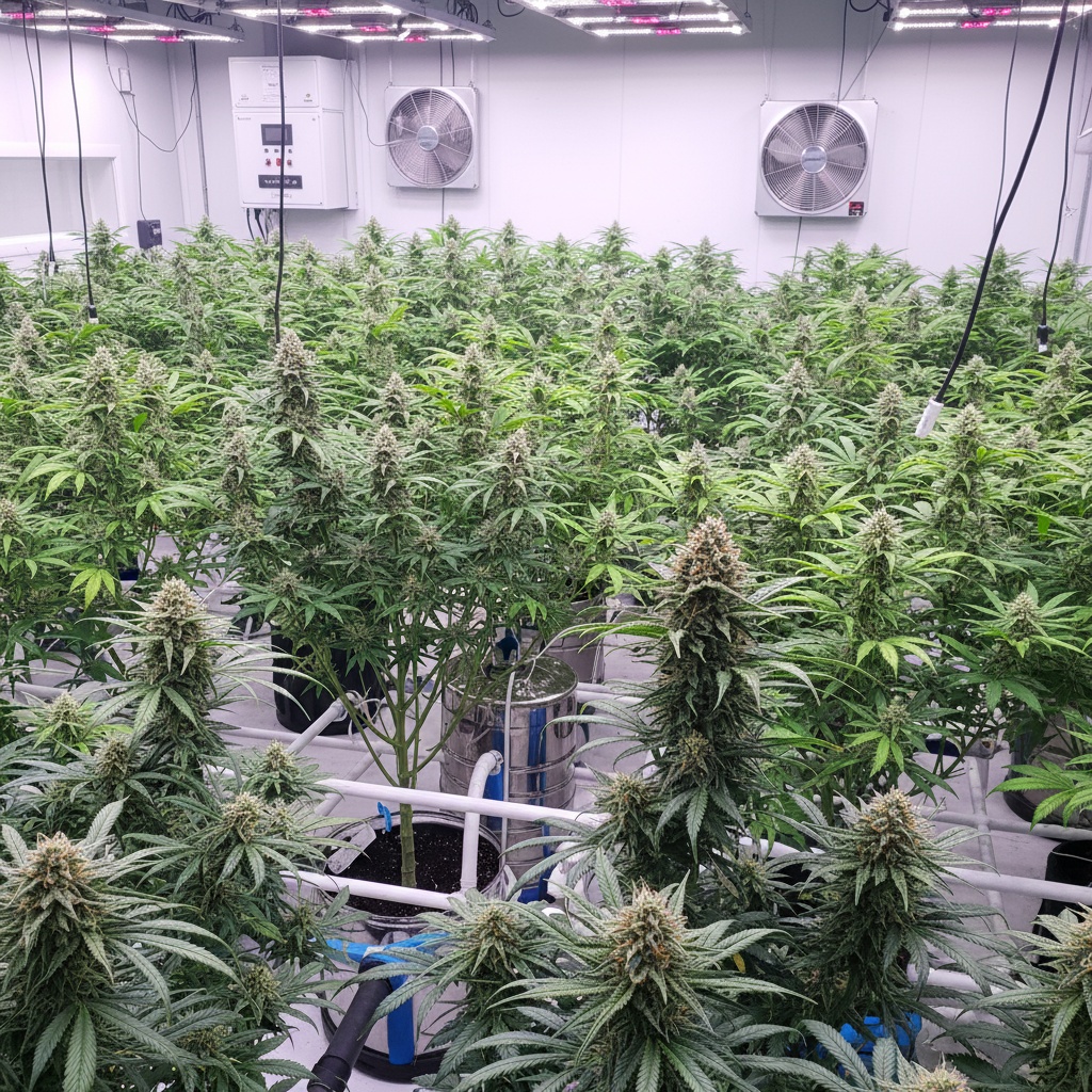 Beautiful cannabis plants in bloom