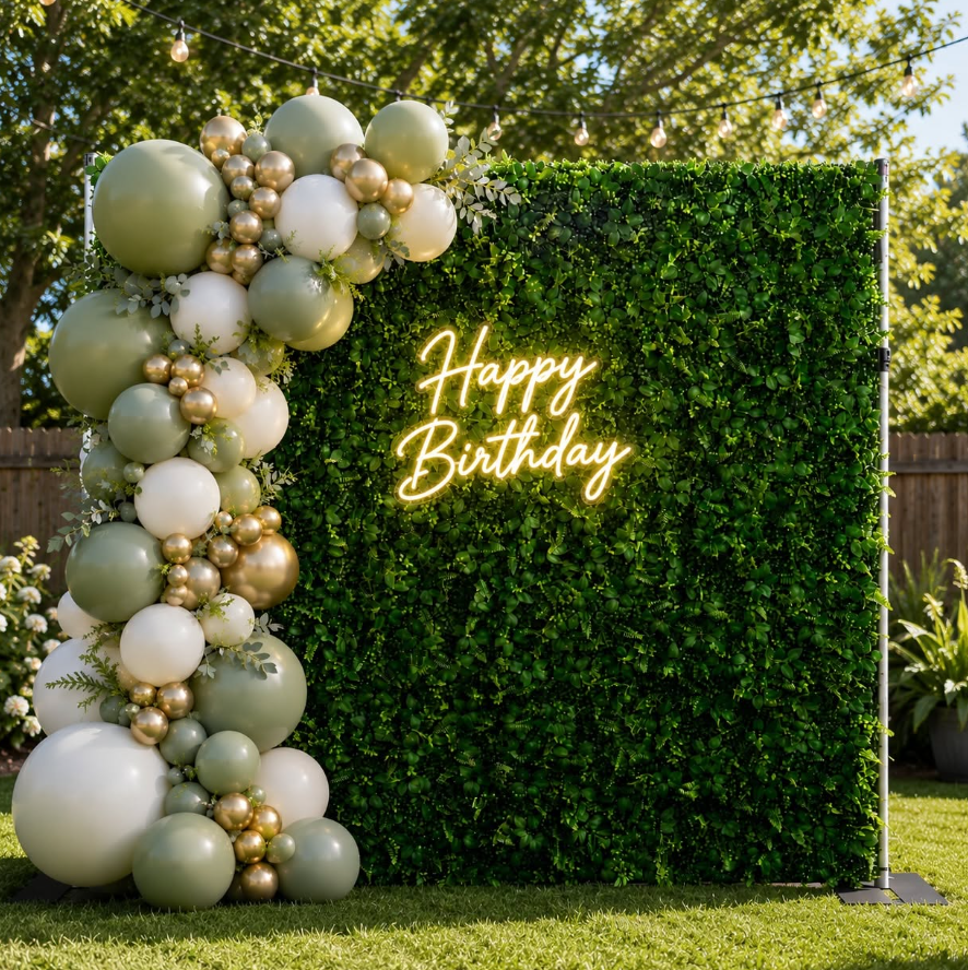 Greenery Wall & Balloon Decor