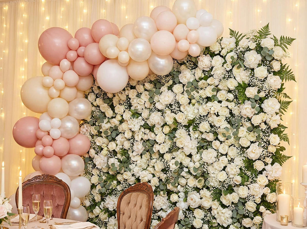 Flower Wall & Balloons