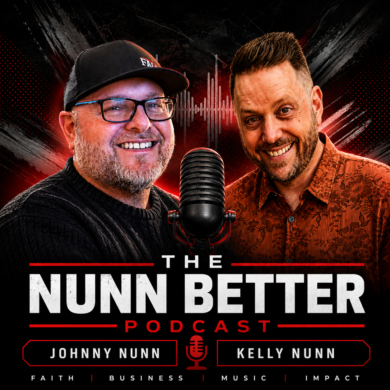The Nunn Better Podcast cover art featuring hosts Johnny and Kelly Nunn
