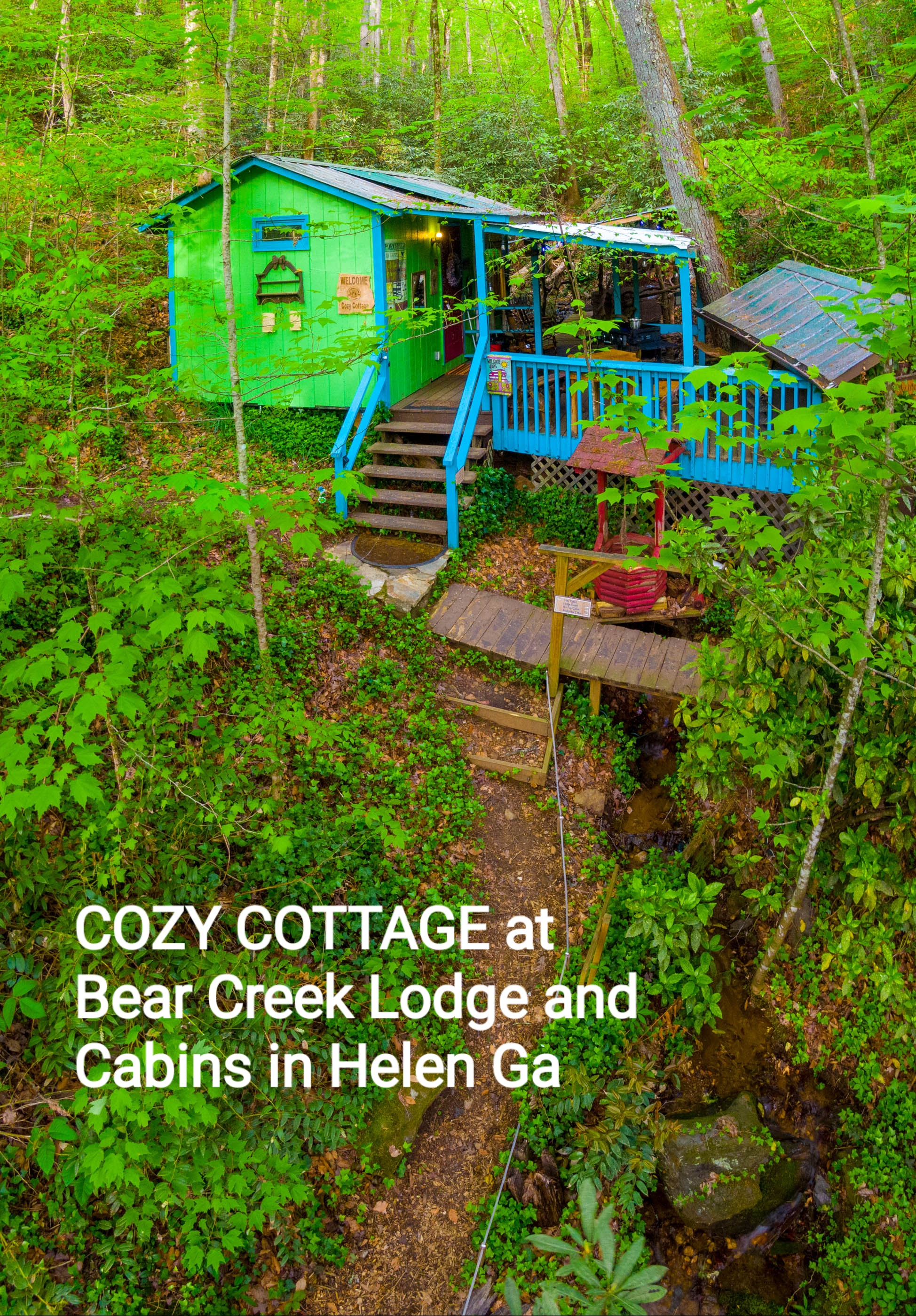 Cozy Cabin cabin rental Helen GA — outdoor deck