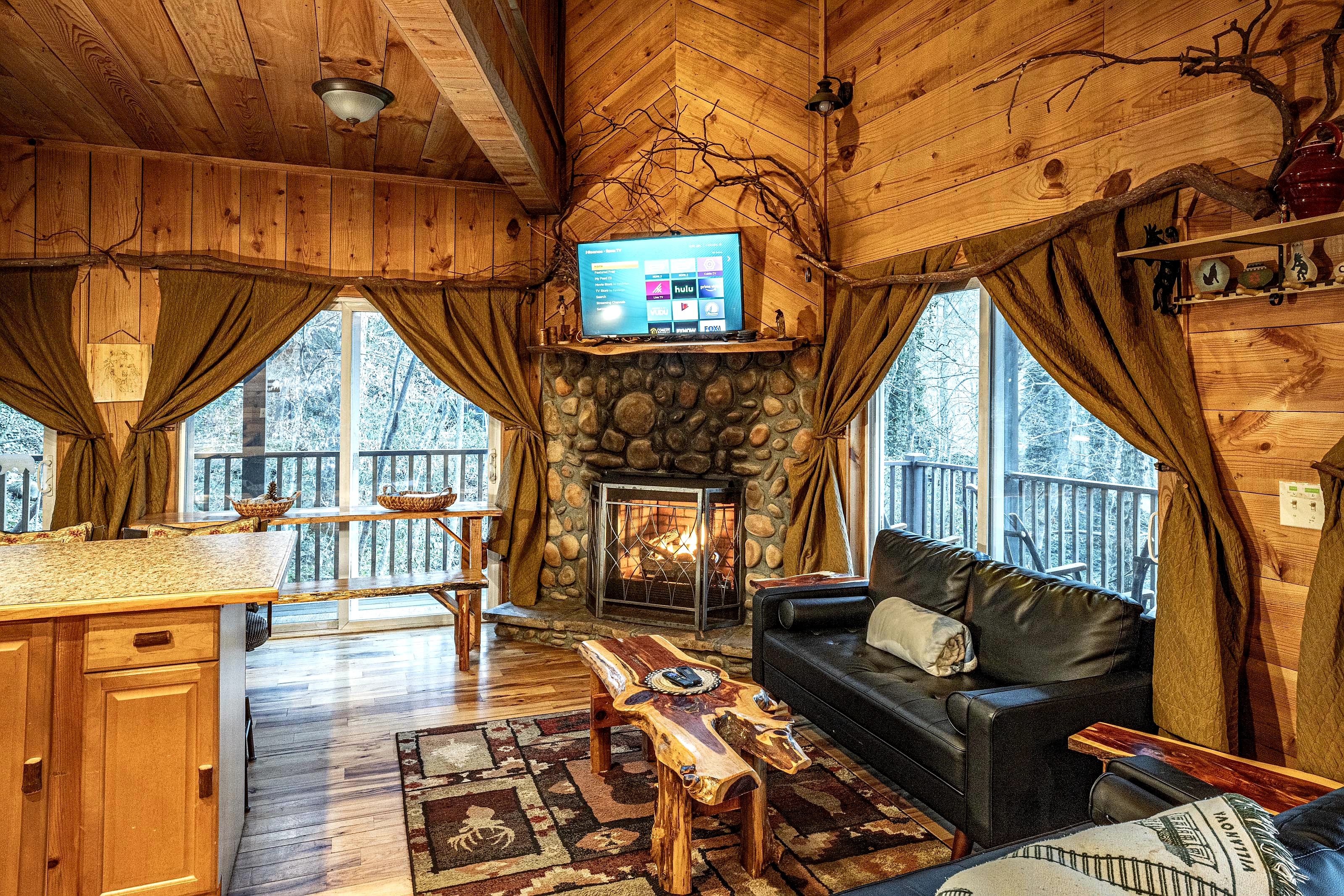 The Treehouse cabin rental Helen GA — bedroom