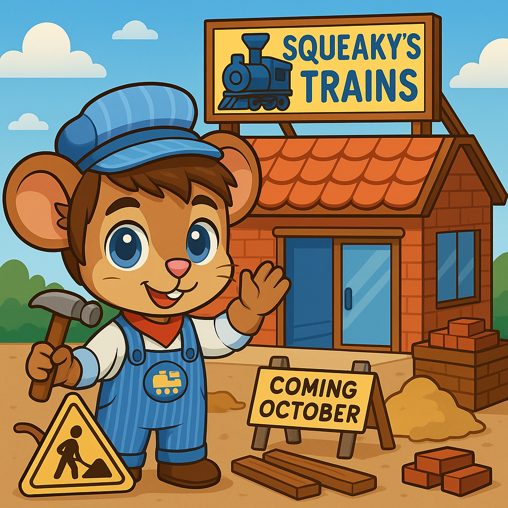 Squeaky's Trains construction announcement - Coming October