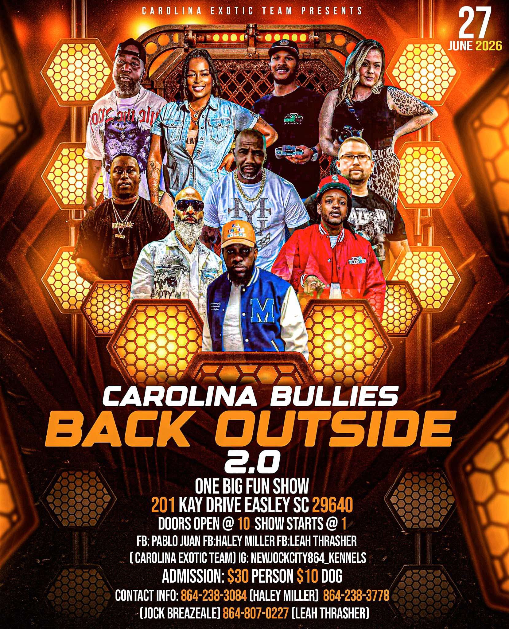 Carolina Bullies Back Outside 2.0 flyer