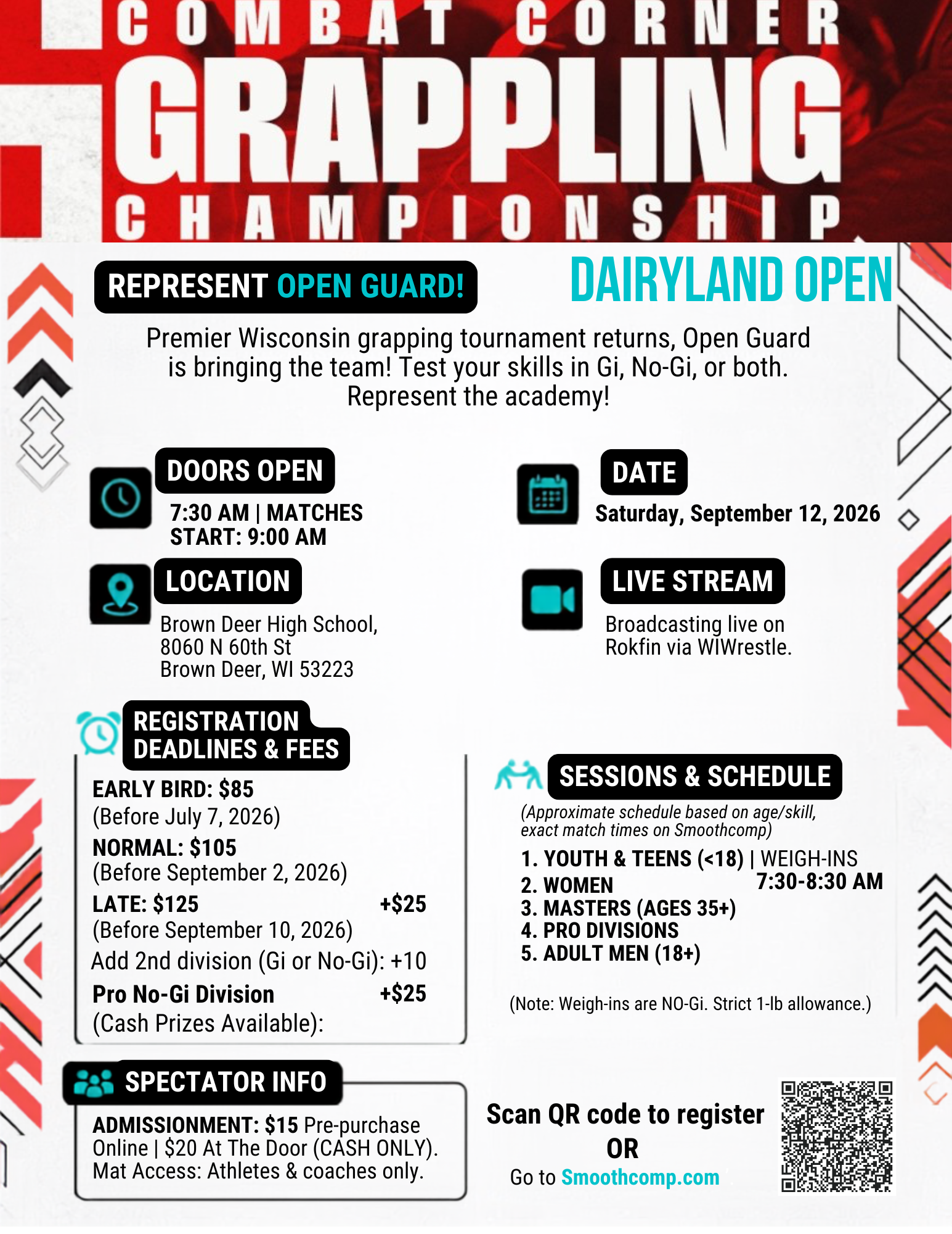 Combat Corner Grappling Championship, Dairyland Open, September 12 2026
