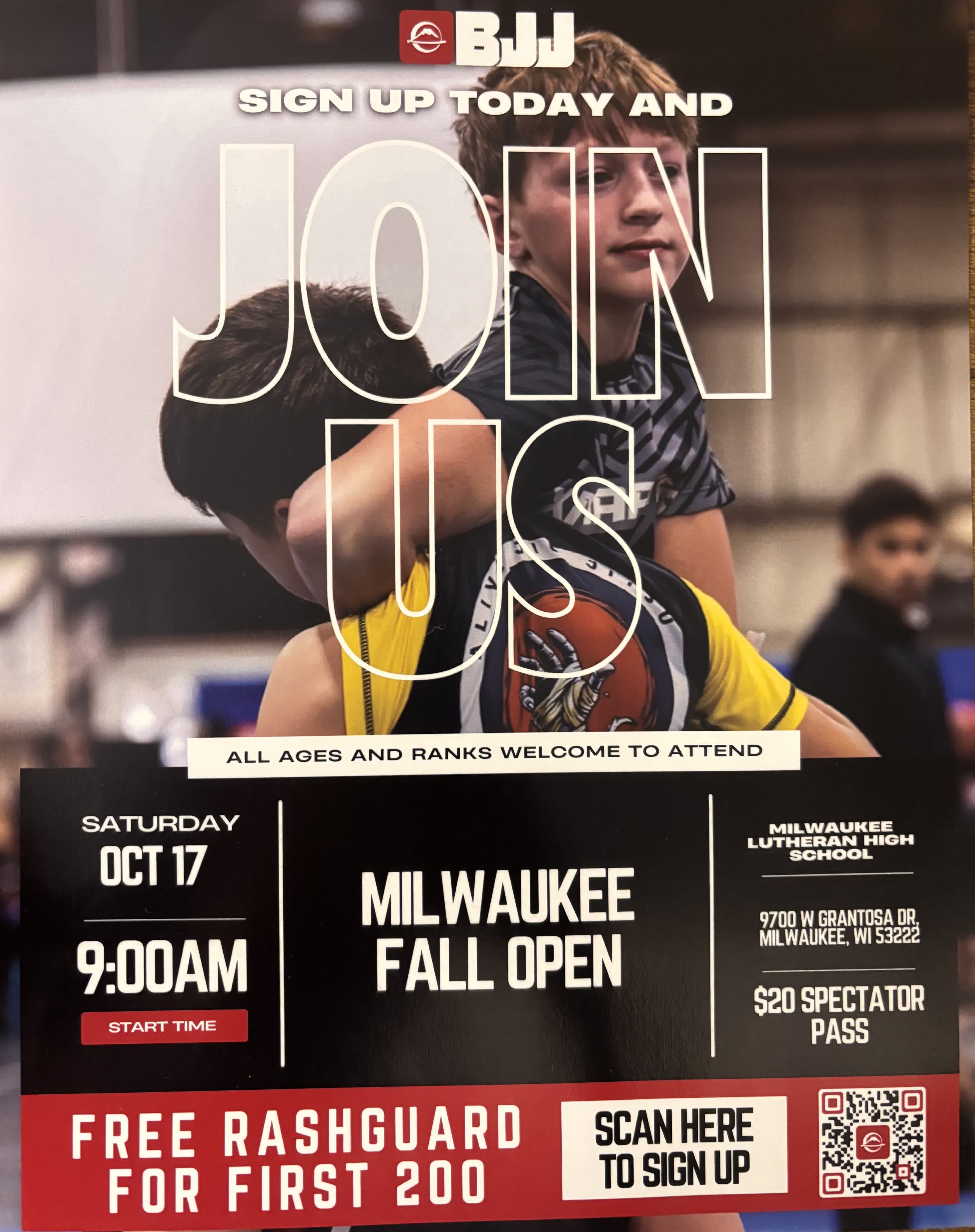 Fuji BJJ Milwaukee Fall Open β Saturday October 17, 9:00 AM