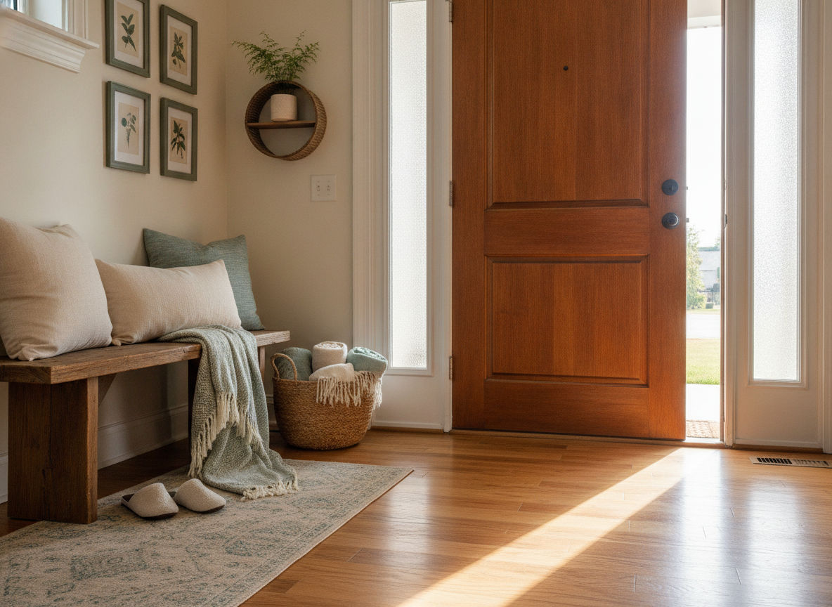 Warm welcoming home entryway