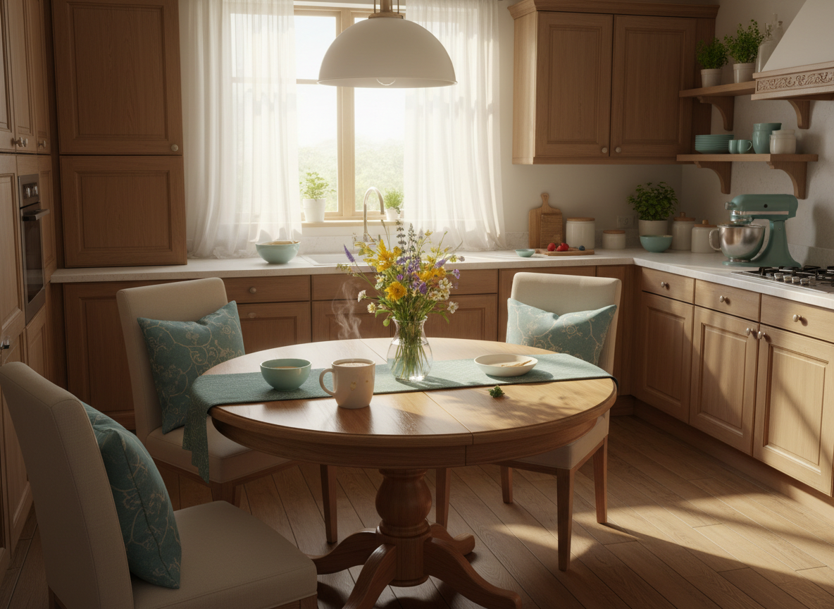 Warm inviting home kitchen with morning light