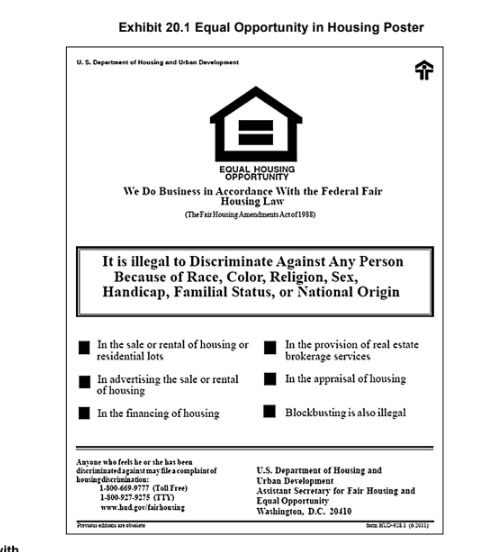 Exhibit 20.1 Equal Opportunity in Housing Poster
