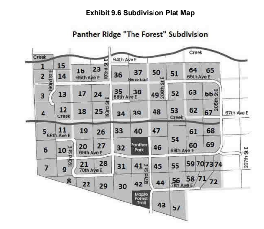 Exhibit 9.6 Subdivision Plat Map