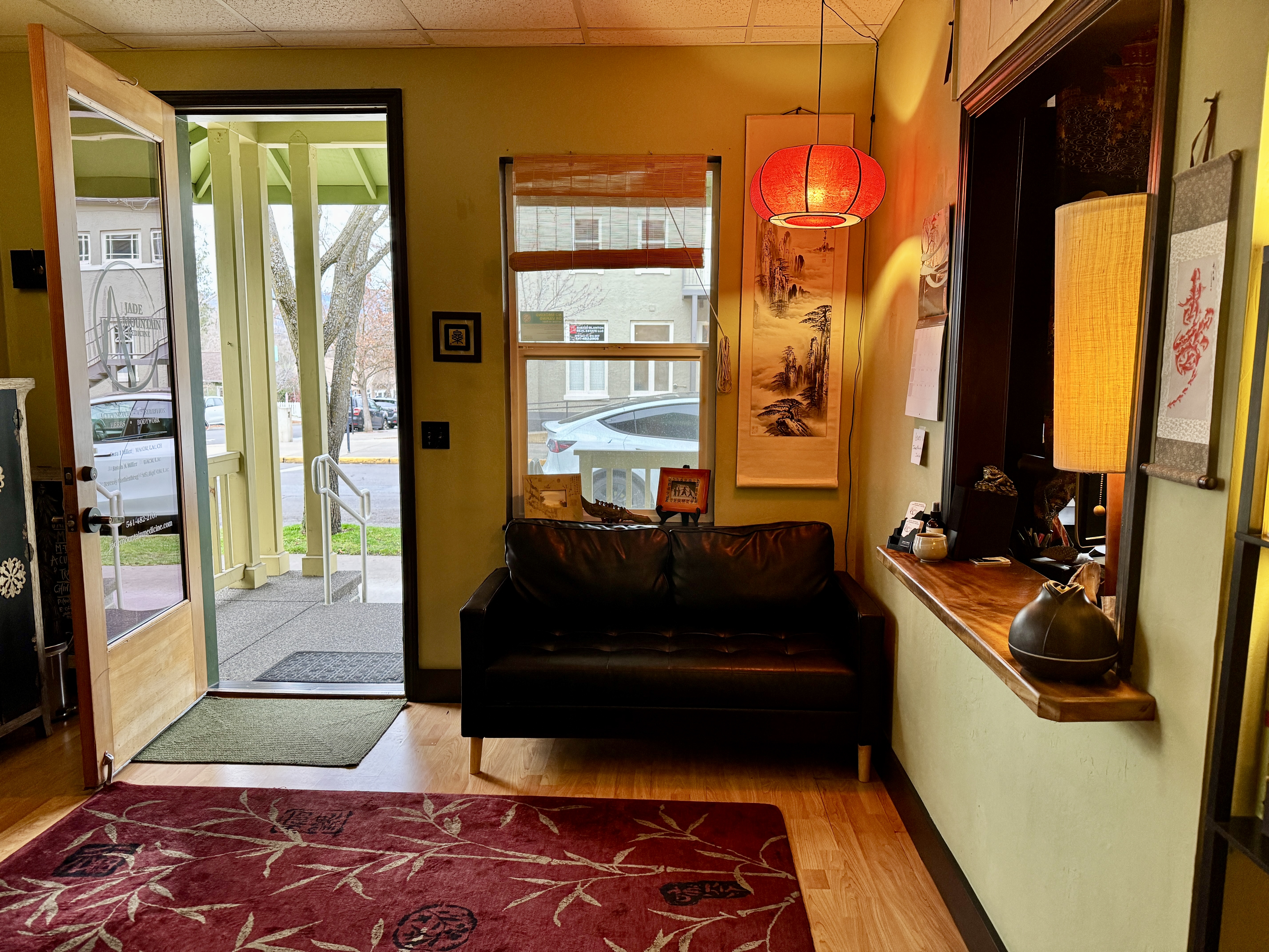 Equinox Acupuncture clinic waiting room with warm lighting and welcoming atmosphere