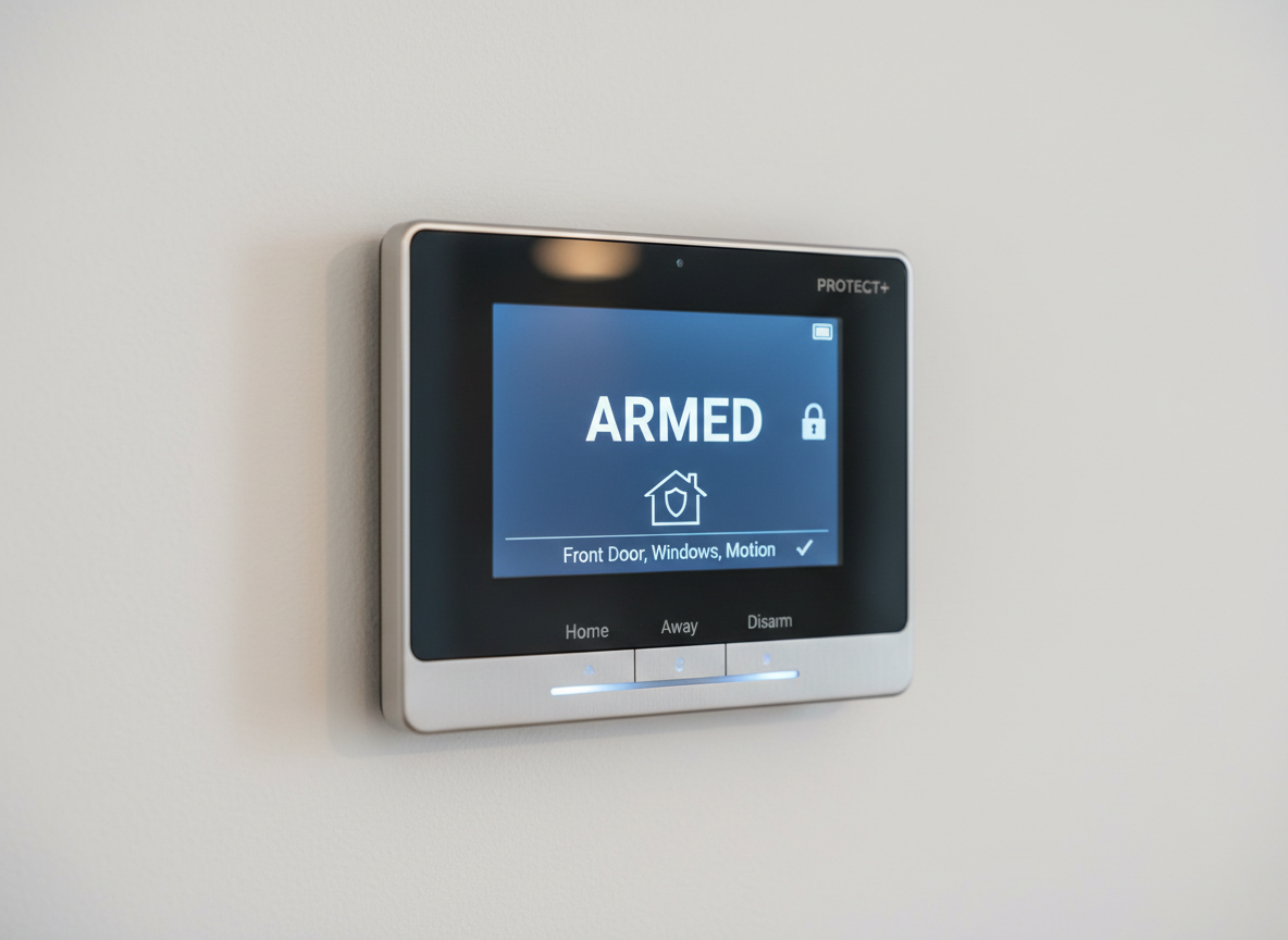 Home security alarm keypad