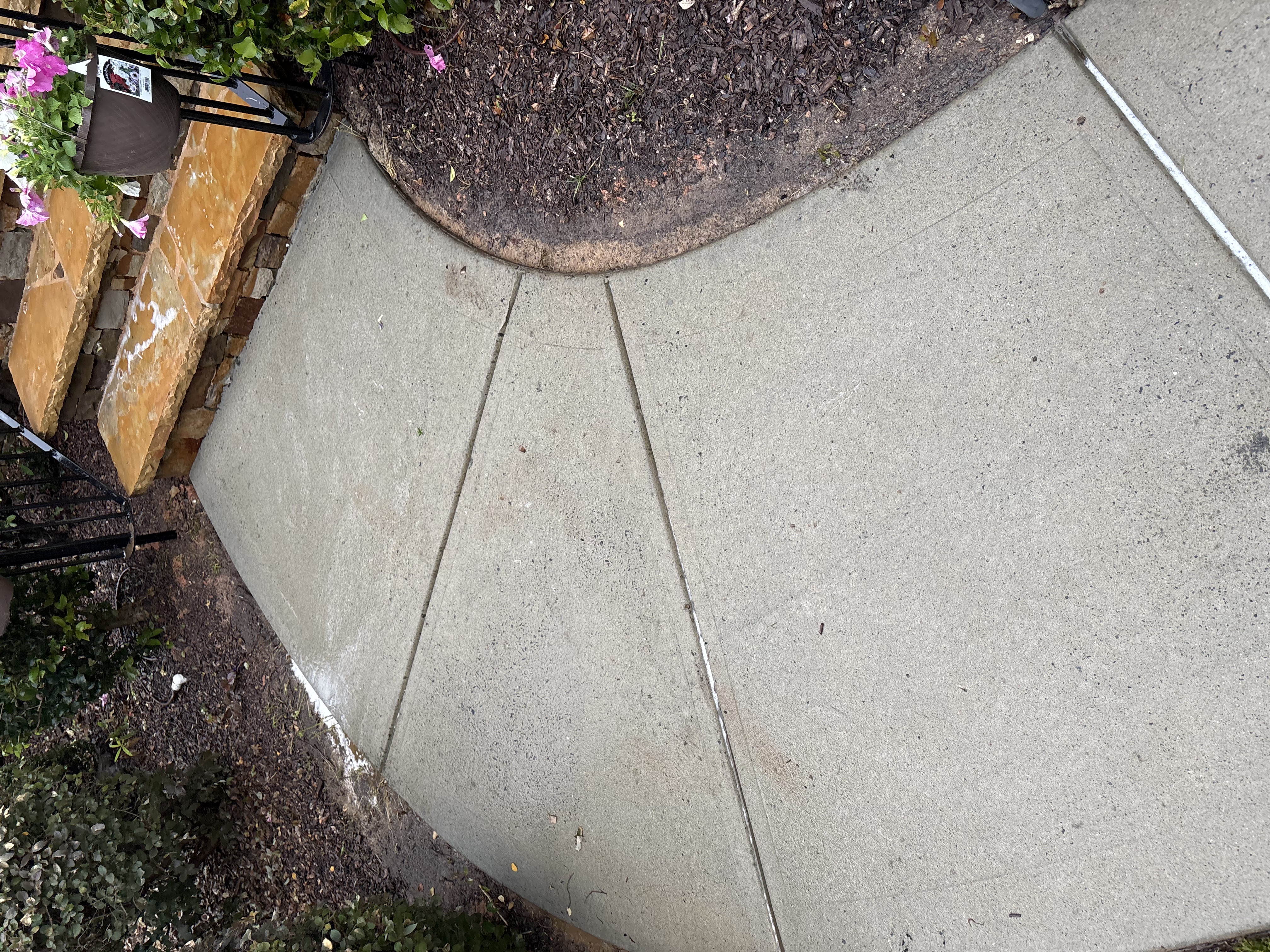 Clean front walkway and stone stairs after pressure washing by Washing Limitless Rock Hill SC