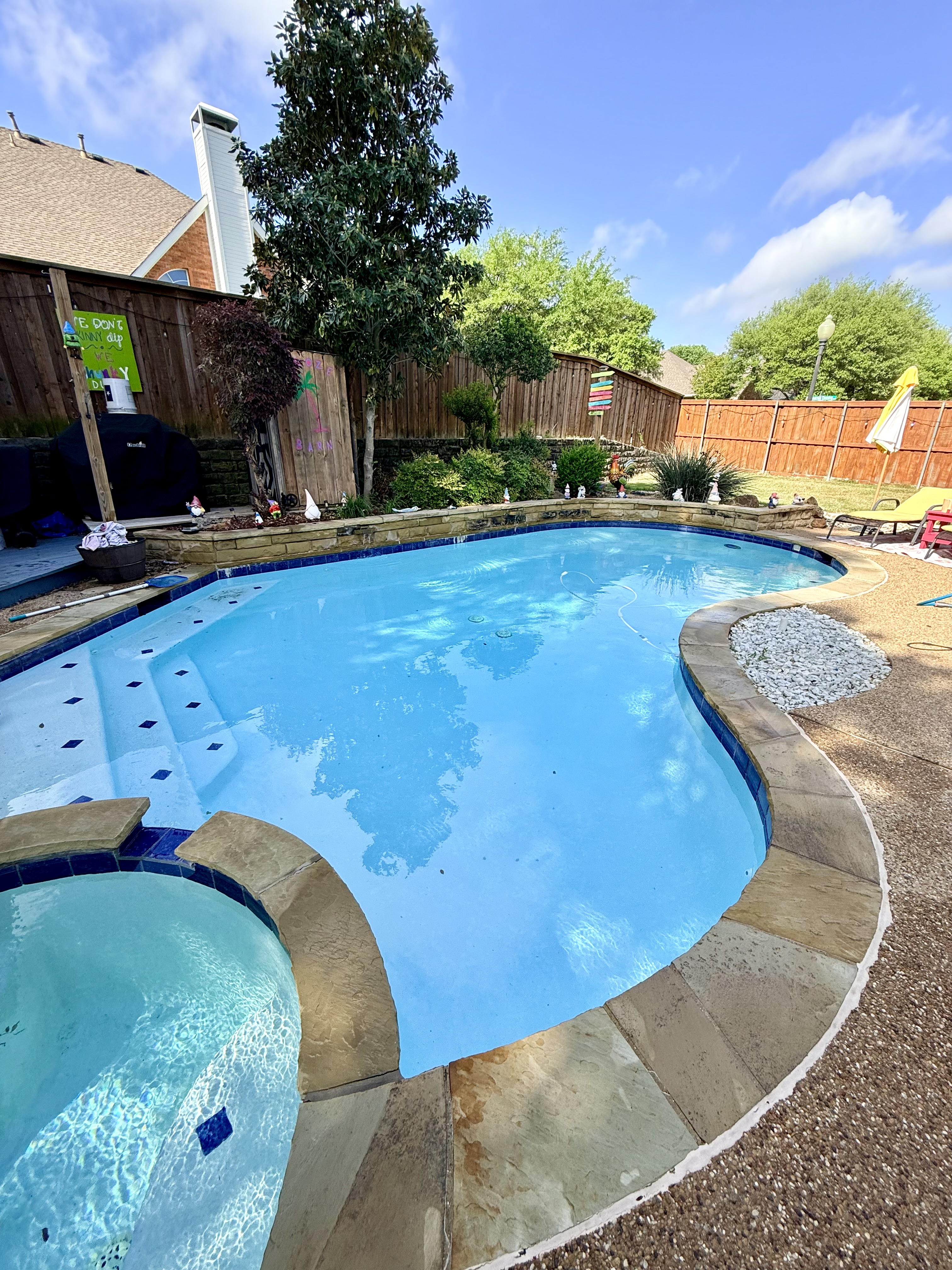 Freeform pool with spa — McKinney TX