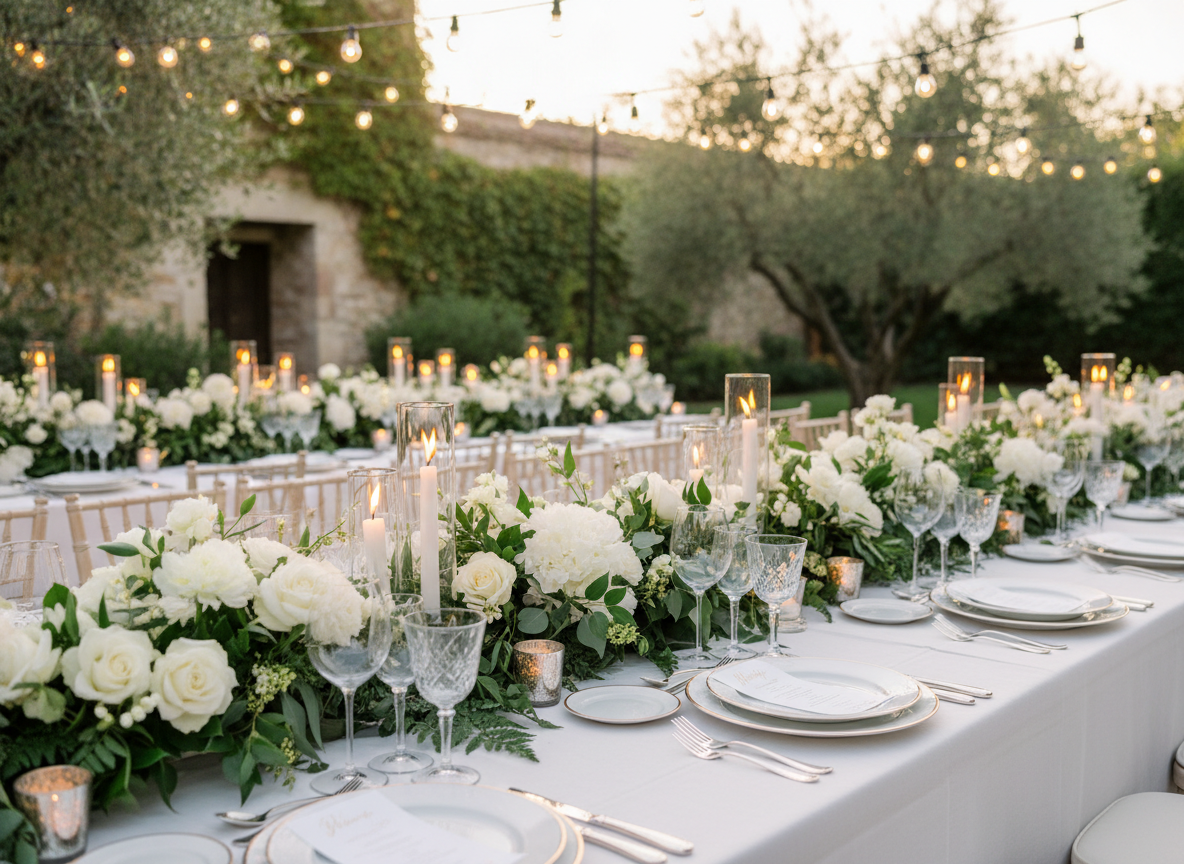 Elegant wedding reception table in DFW