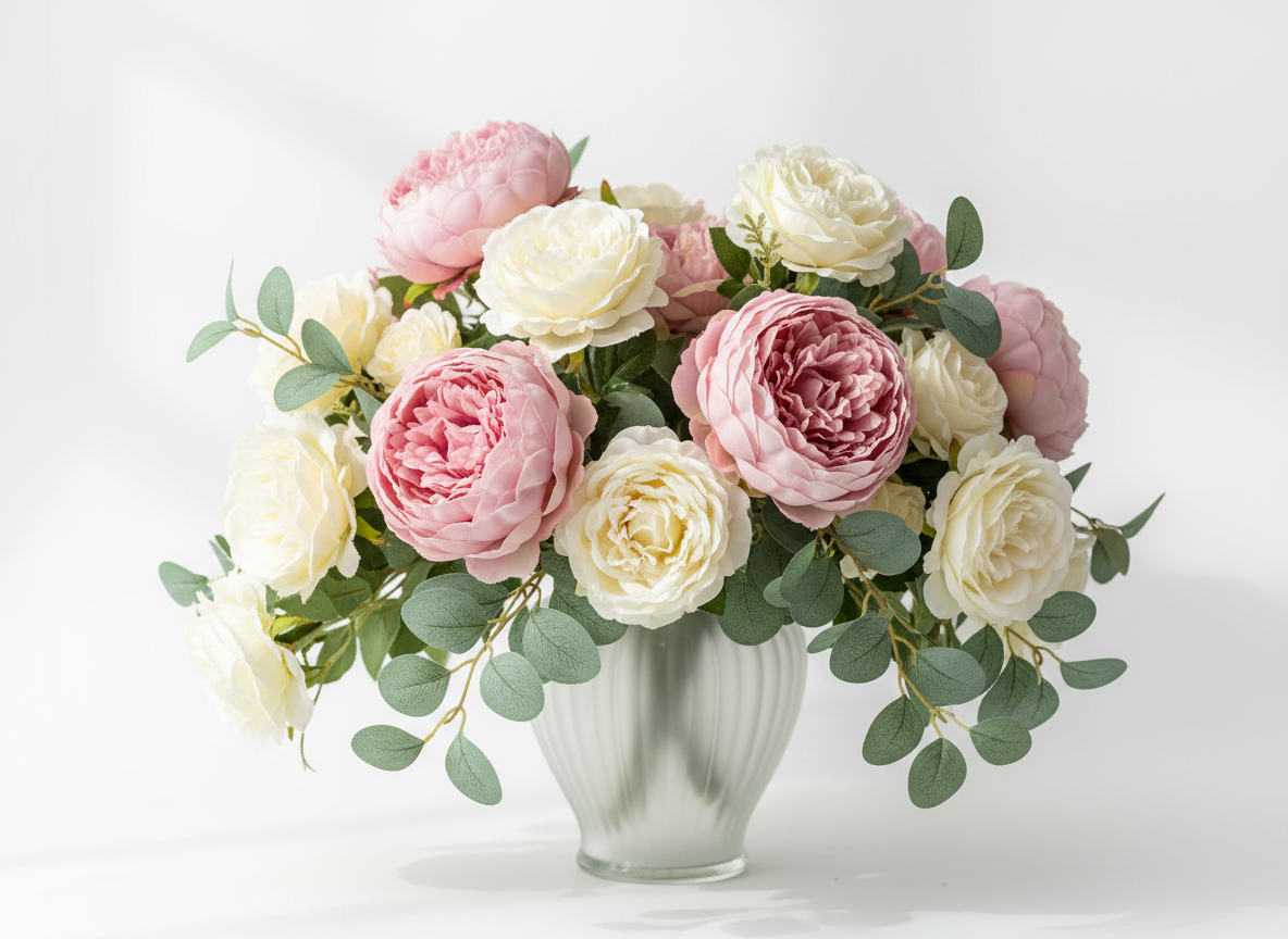 Blush and ivory artificial floral arrangement in Dallas-Fort Worth