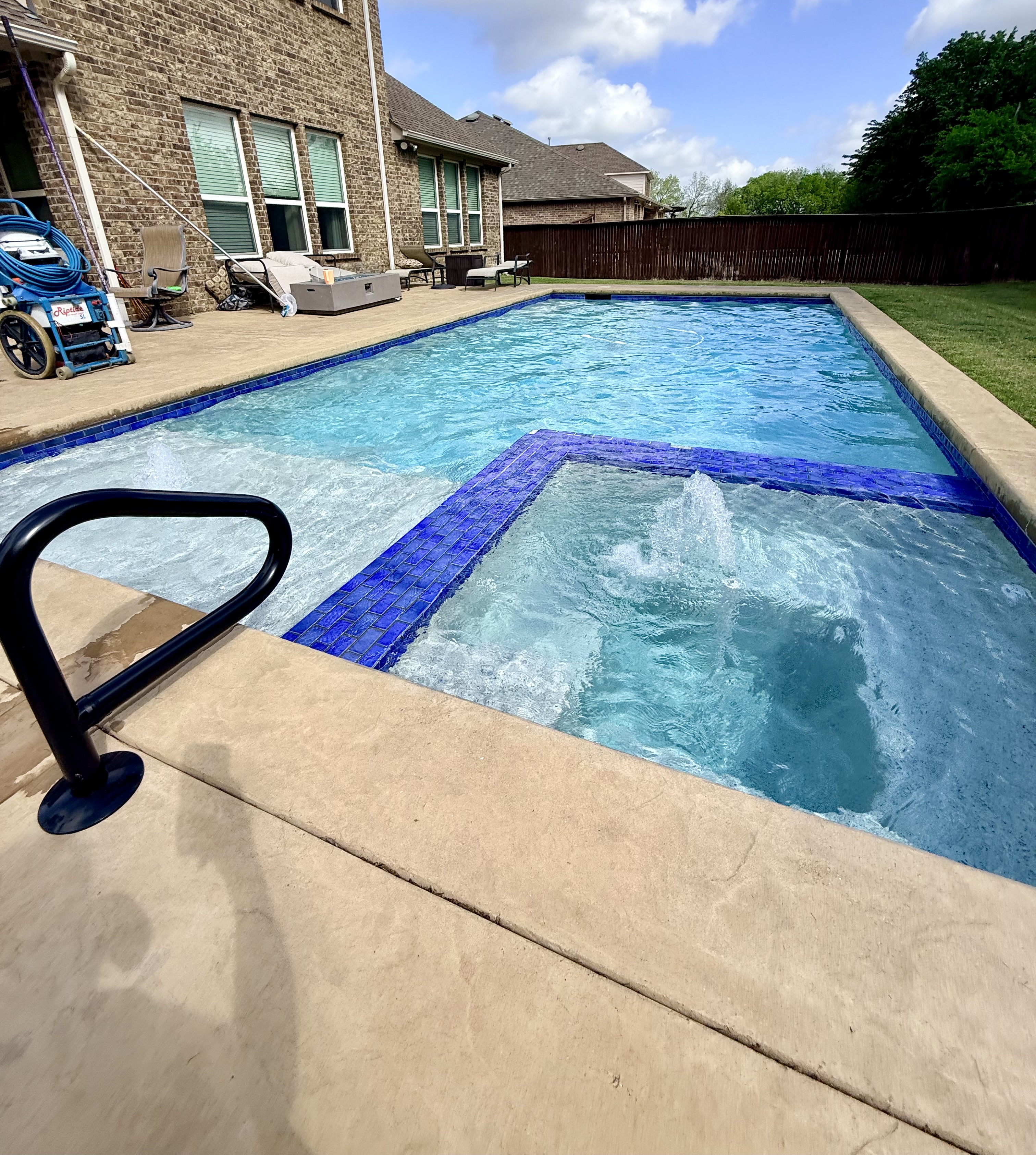Rectangular pool with spa — McKinney TX