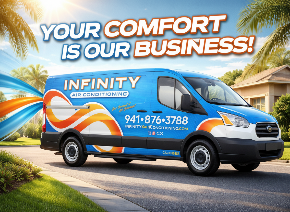 Infinity Air Conditioning service van — HVAC repair and installation in North Port FL