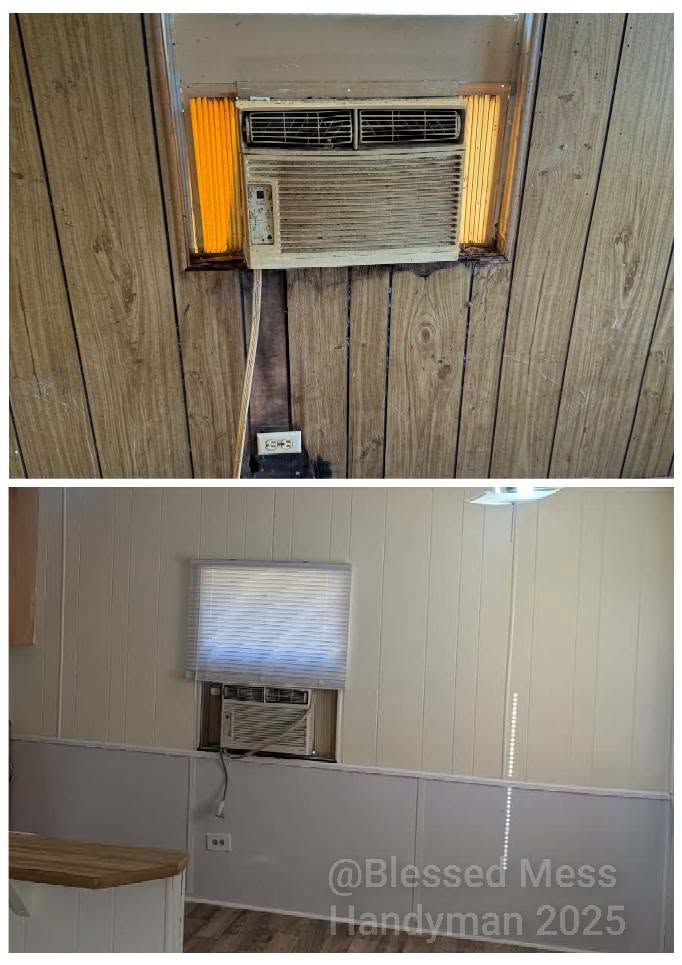 Window and wall renovation before and after β Blessed Mess Handyman 2025