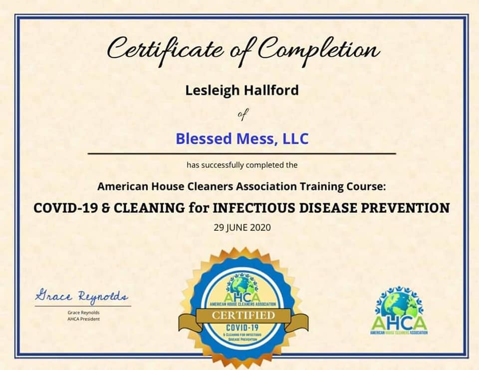 AHCA COVID-19 Certification — Lesleigh Hallford